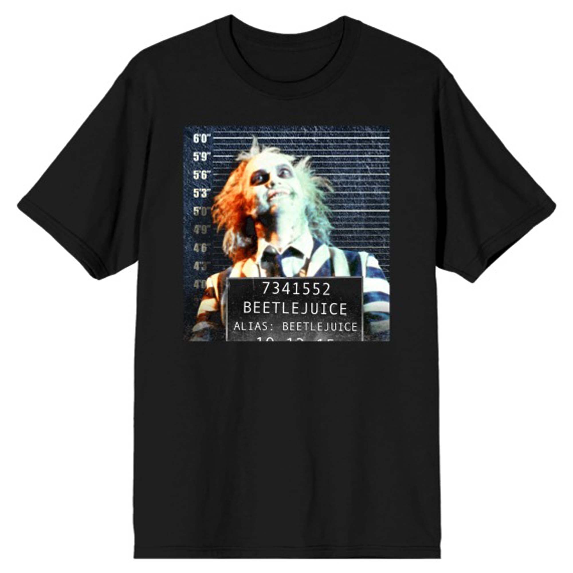 Beetlejuice Movie Mug Shot Graphic T-Shirt for Men & Women - Casual Vintage Tee for Halloween Costumes & Movie Fans