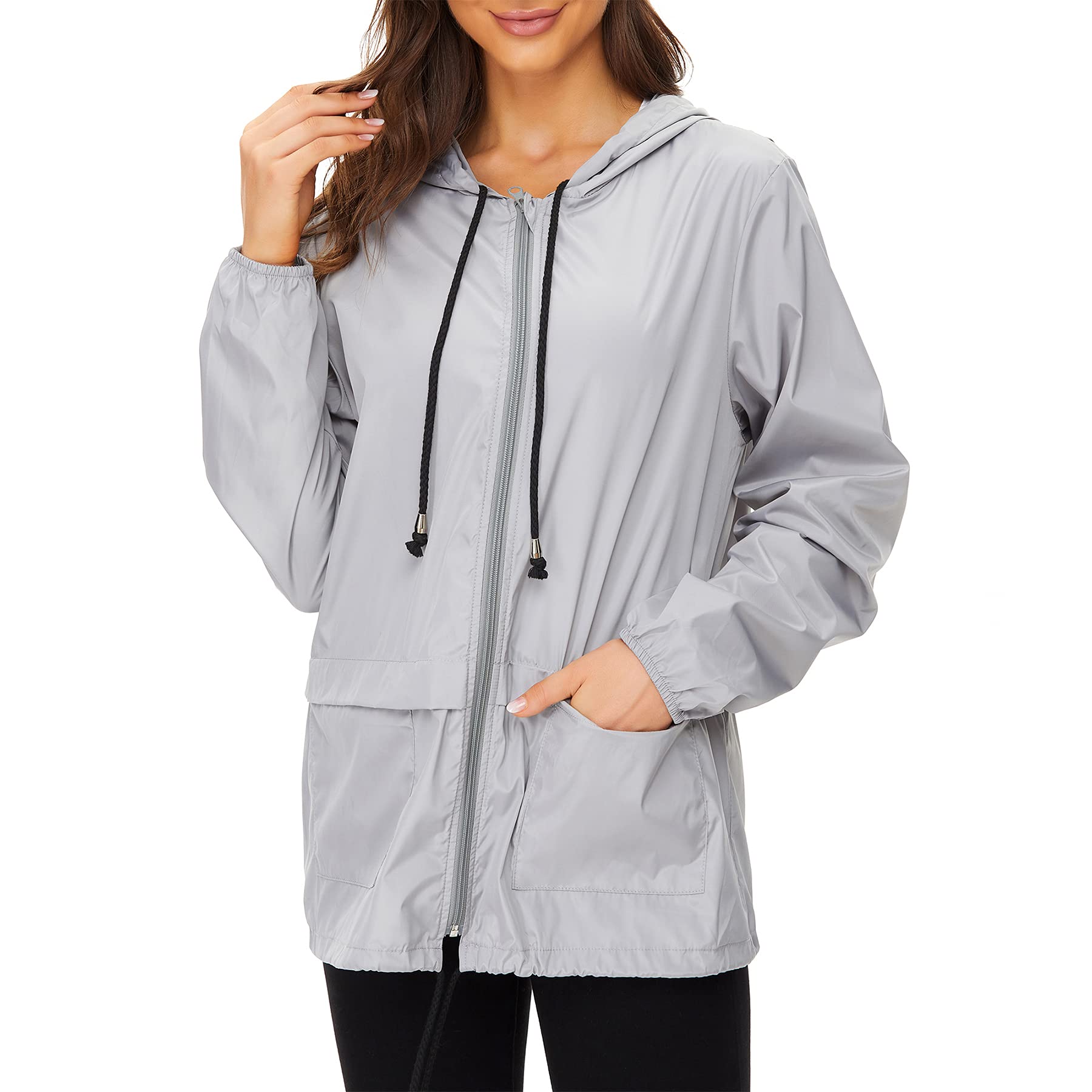 Lightweight Waterproof Rain Jacket for Women - Packable Travel Raincoat with Hood, Plus Size Options - Perfect for Hiking, Commuting & Outdoor Adventures