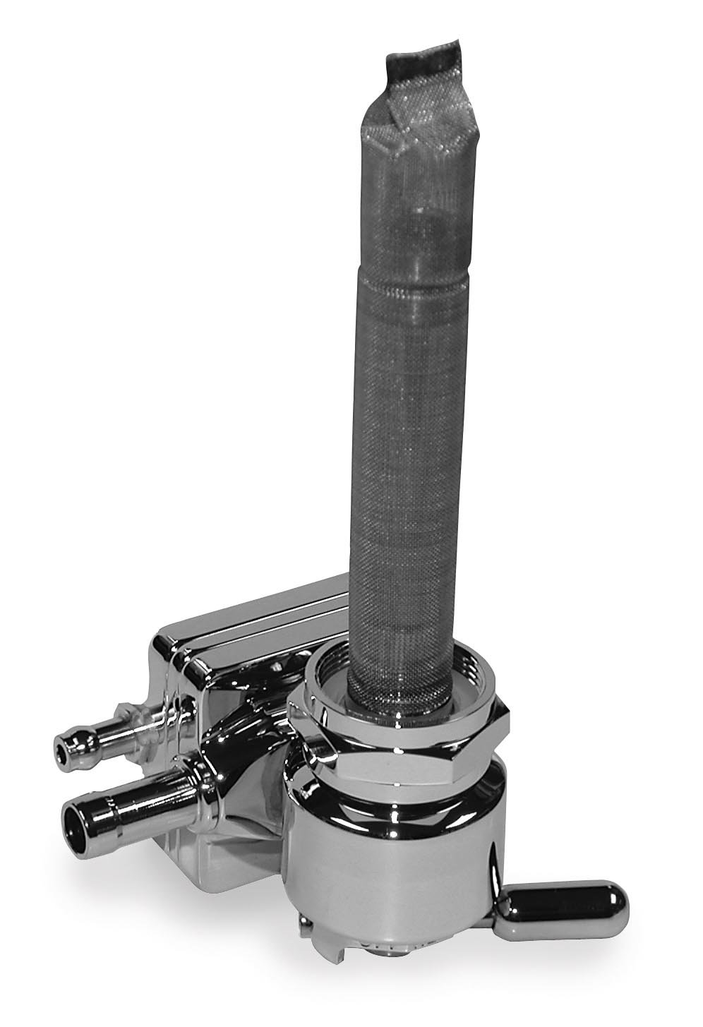 Pingel 6391-CRV Round Style Vacuum-Operated Fuel Valve - High Performance Motorcycle Fuel Shutoff Valve for Harley Davidson, Indian & Cruiser Bikes - Ideal for Racing, Custom Builds & Fuel System Upgrades