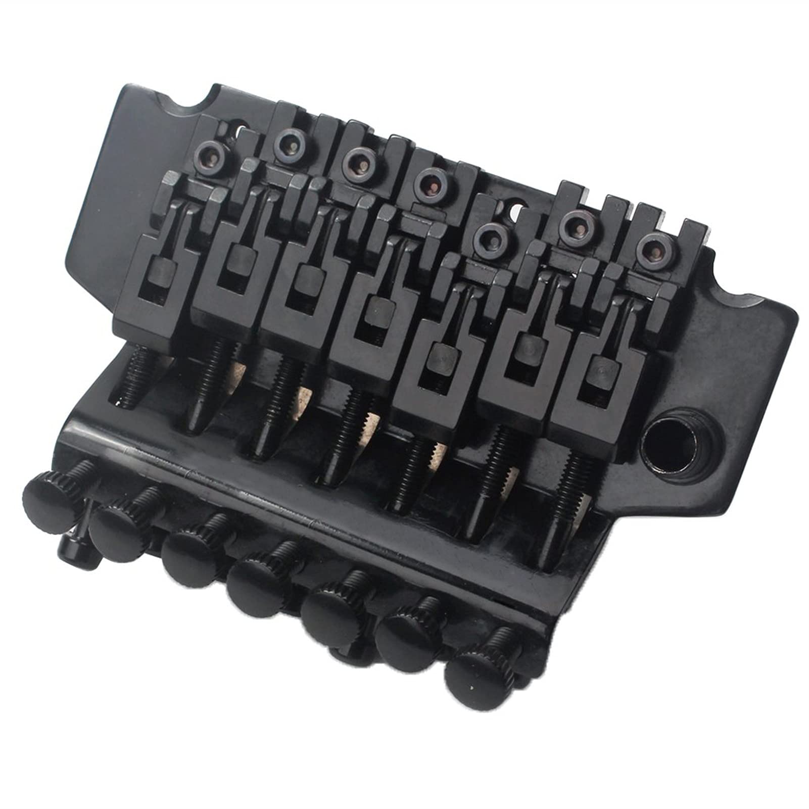 7-String Electric Guitar Double-Locking Tremolo Bridge with Whammy Bar, Wrenches & Hardware Set - Black | Replacement Part for Guitar Upgrades & Rock Performances