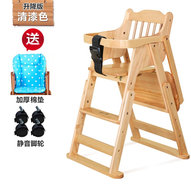 Wooden Baby High Chair - Adjustable Infant Feeding Chair for Safe & Comfortable Mealtime at Home or Restaurant
