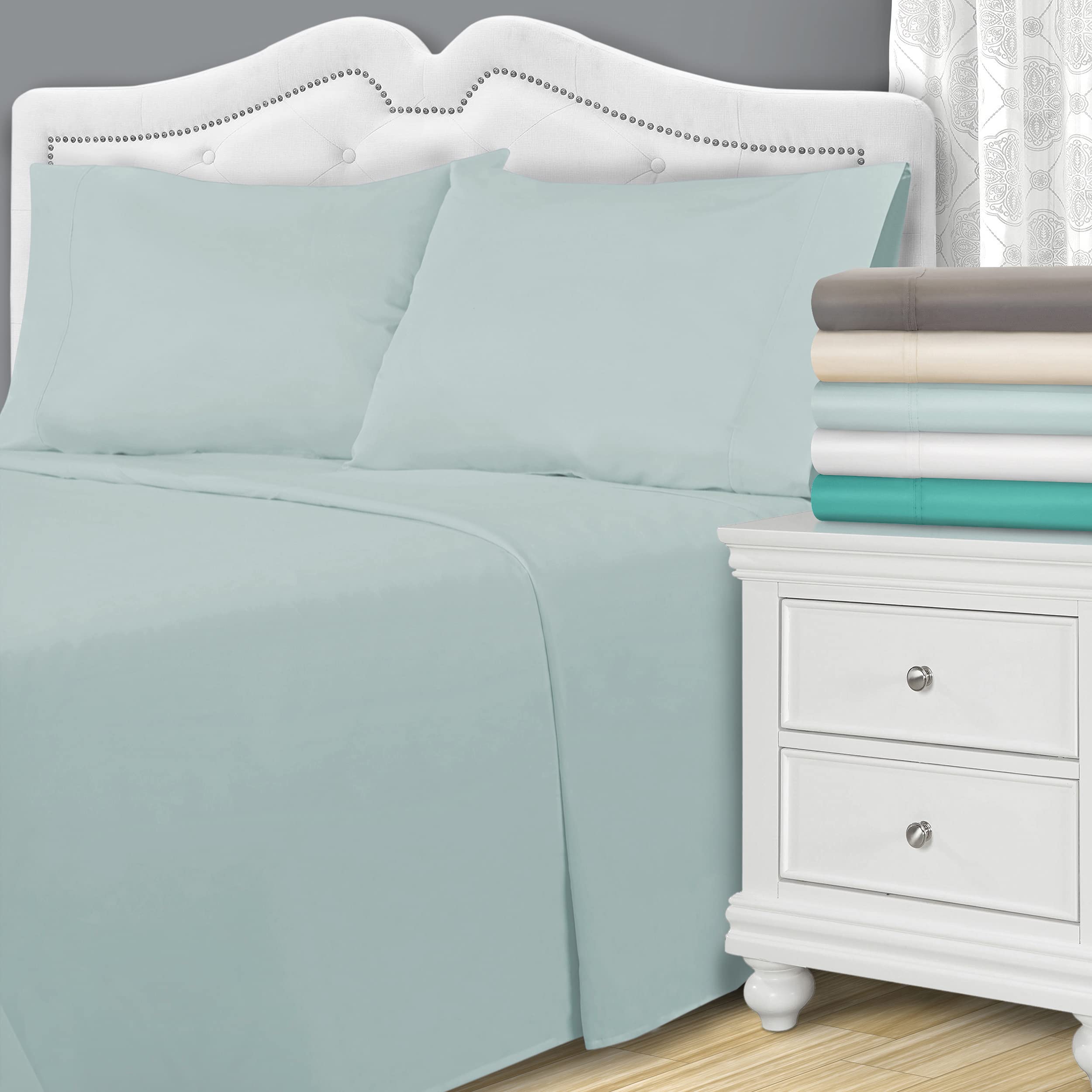 Premium 100% Cotton Deep Pocket Sheet Set - California King Size, White, 4-Piece Bedding Set - Soft & Breathable for Ultimate Comfort - Perfect for Master Bedrooms, Guest Rooms & Luxury Hotels