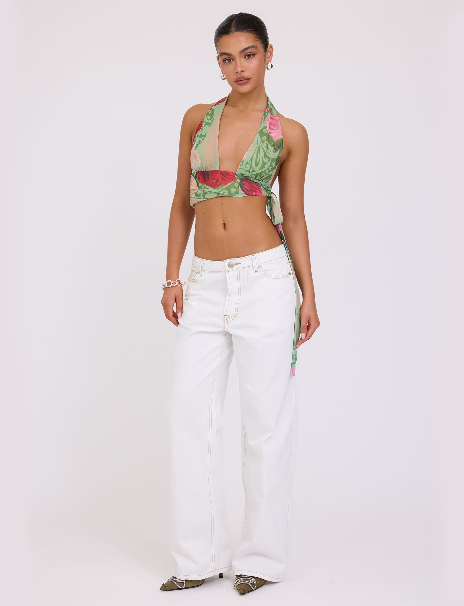 FLORIAN TOP - Multi Macro Floral Print Summer Rose Blouse for Women | Perfect for Beach Vacations, Summer Parties & Casual Outings