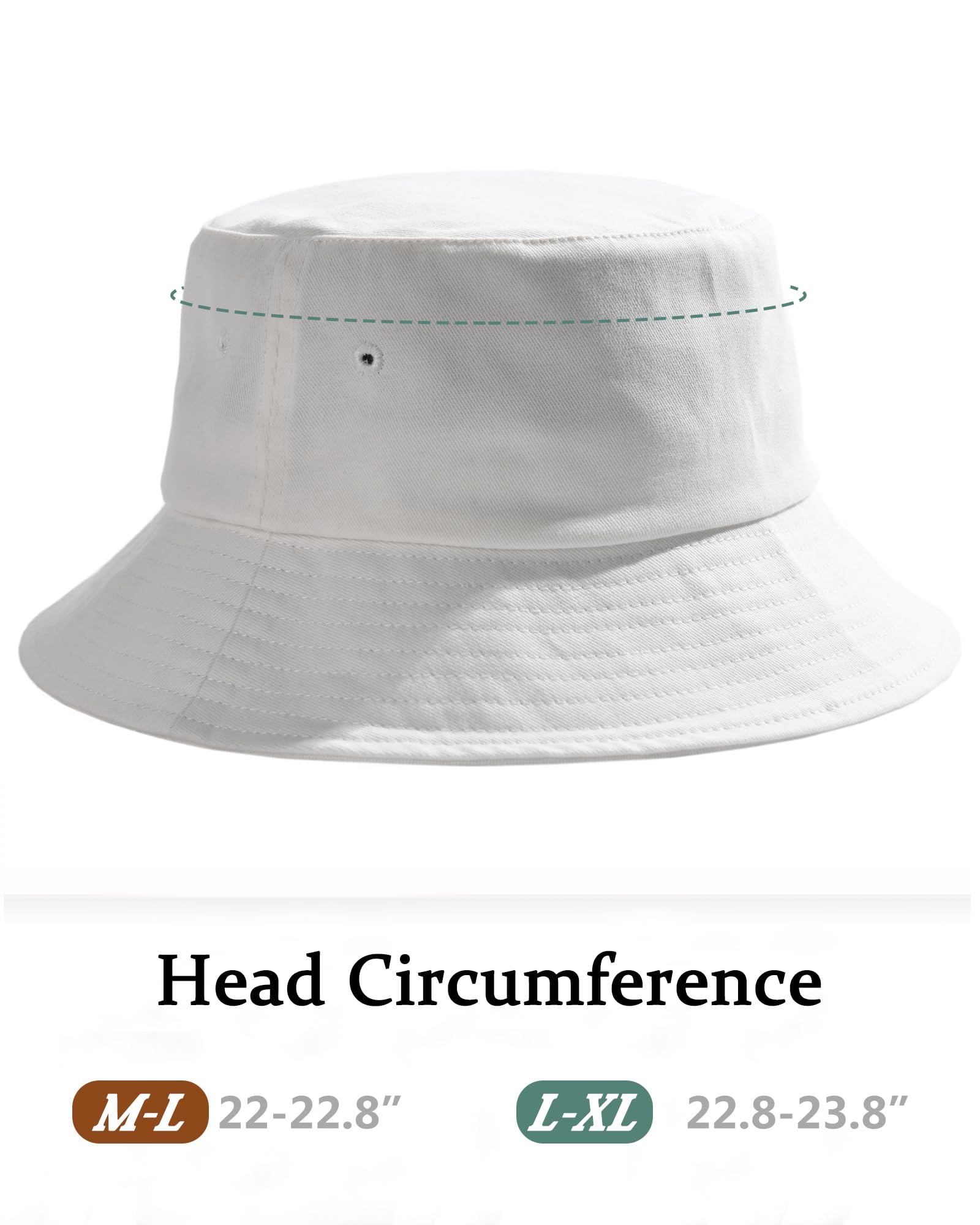 Camptrace Washed Cotton Bucket Hat for Women & Men - Packable Summer Sun Hat with Detachable String - Perfect for Beach, Hiking, and Outdoor Activities