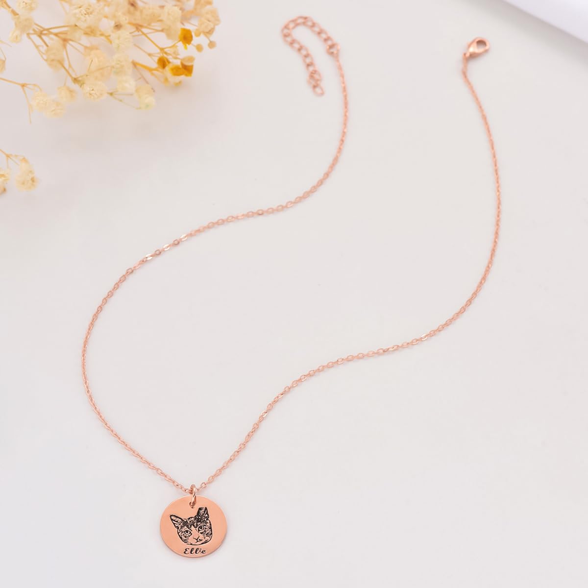 Custom Pet Portrait Necklace - Memorial Jewelry Gift for Pet Lovers, Dog & Cat Owners - Perfect for Daily Wear & Special Occasions