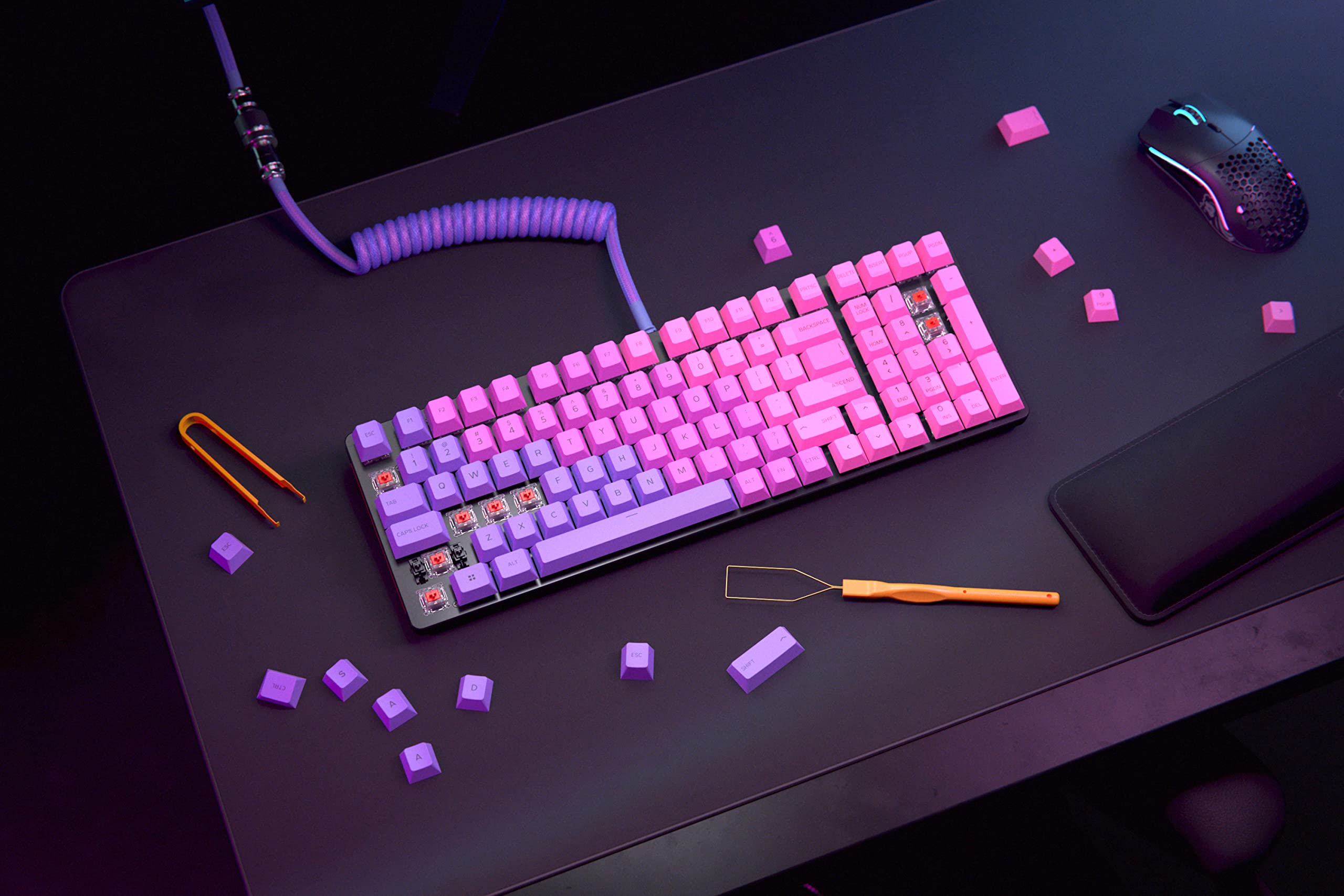 Glorious GMMK 2 96% Full Size Barebones Mechanical Gaming Keyboard - Aluminum Frame, Hot-Swappable, RGB Backlit, ANSI US Layout, Black - Perfect for PC Gaming, Office Work & Typing Enthusiasts
