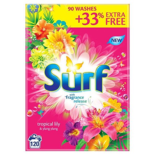 Surf Laundry Detergent Powder - Tropical Lily & Ylang Ylang Scent, 120 Washes | Gentle on Clothes, Powerful Cleaning | Perfect for Family Laundry, Travel & Camping