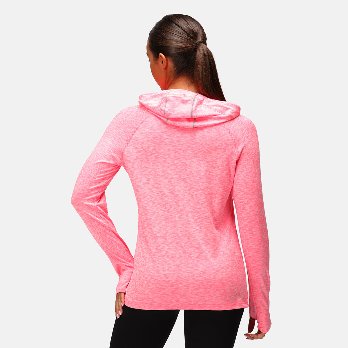 Electric Pink Cowl Neck Hoodie for Women - Soft Fleece Pullover Sweatshirt - Cozy Winter Fashion for Casual Wear & Lounge