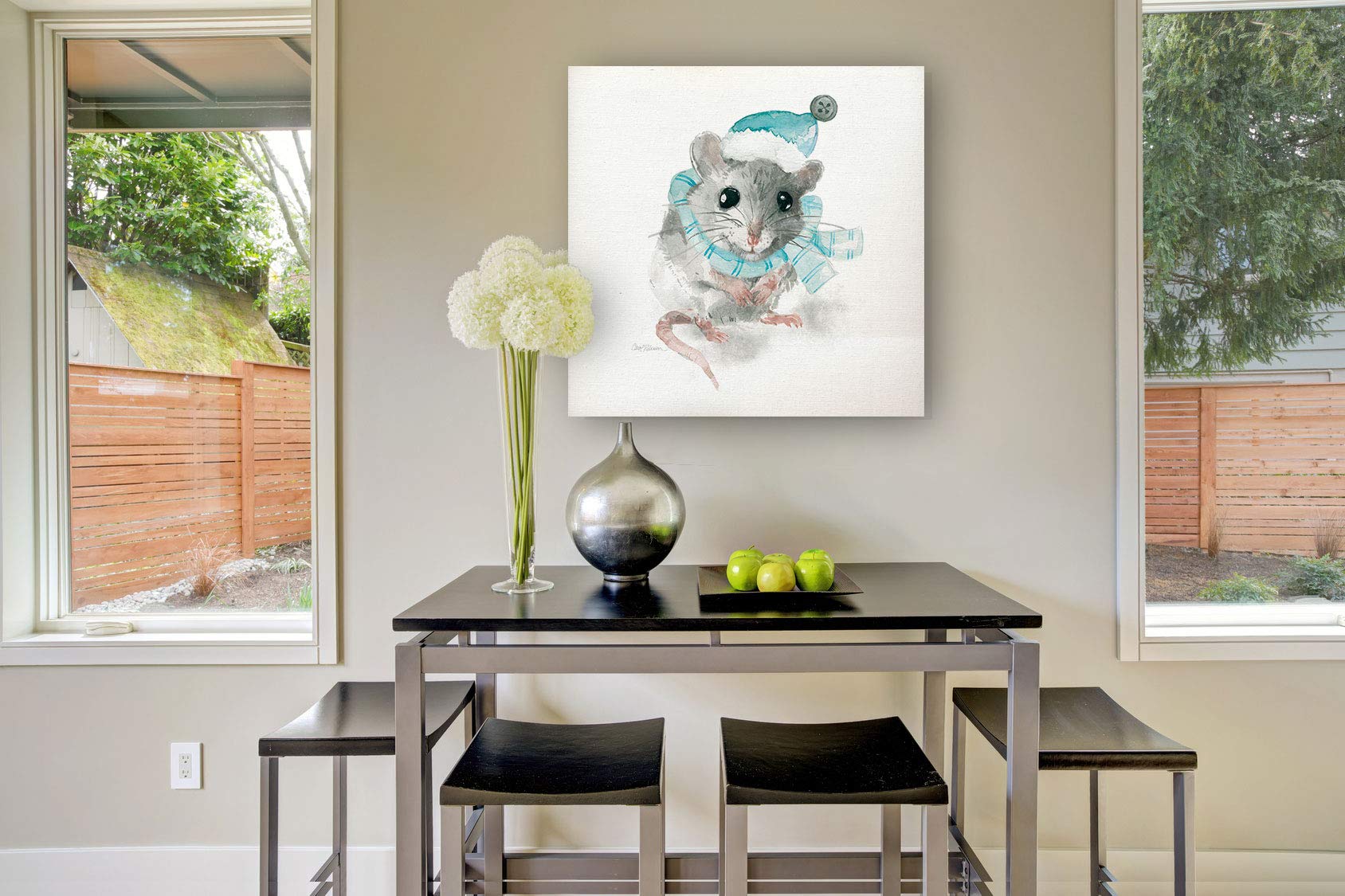 Renditions Gallery Garden Critter Mouse Wall Art - 32x32 Inch Nursery Decor, Kids Room Decor, Playroom Decor - Perfect for Baby Shower Gifts & Children's Bedroom Decoration