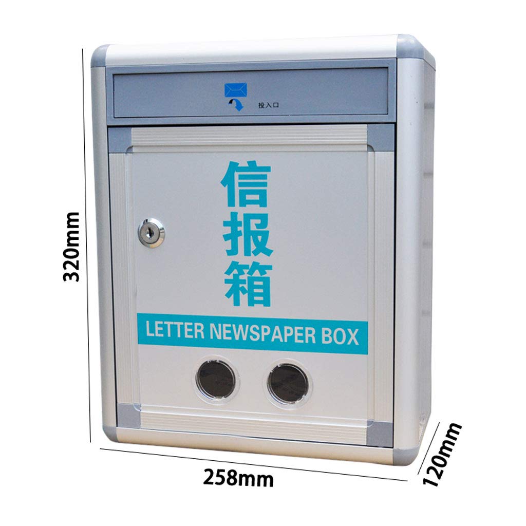 Aluminum Alloy Outdoor Mailbox - Weatherproof Letter Box with Newspaper Slot for Home, Office & Garden | Durable Mail Collection Solution for Residential & Commercial Use