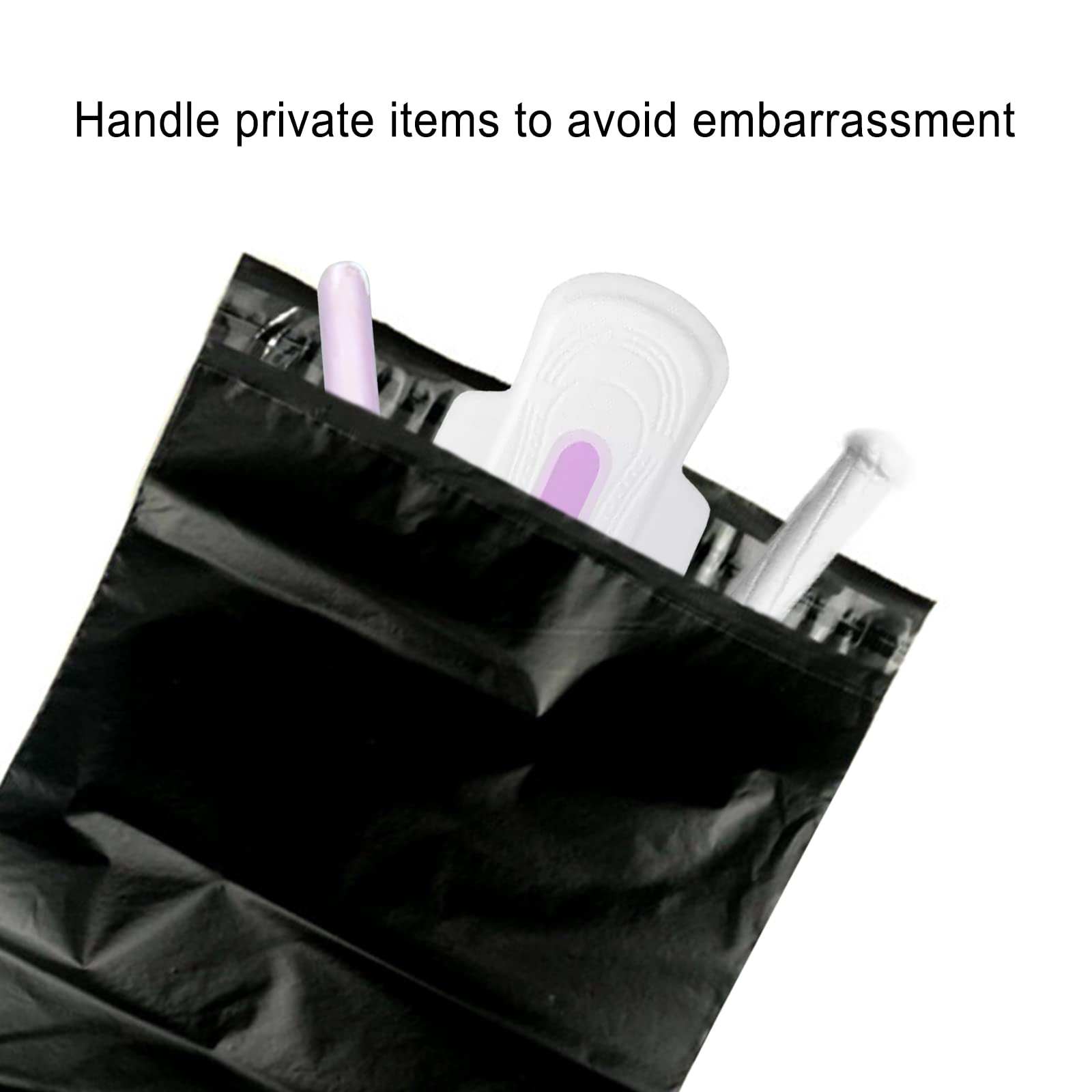100 Pcs Sanitary Napkin Disposal Bags - Self-Sealing Feminine Hygiene Bags for Tampons & Pads, Black Women's Privacy Protection | Ideal for Travel, Work, School & Public Restrooms