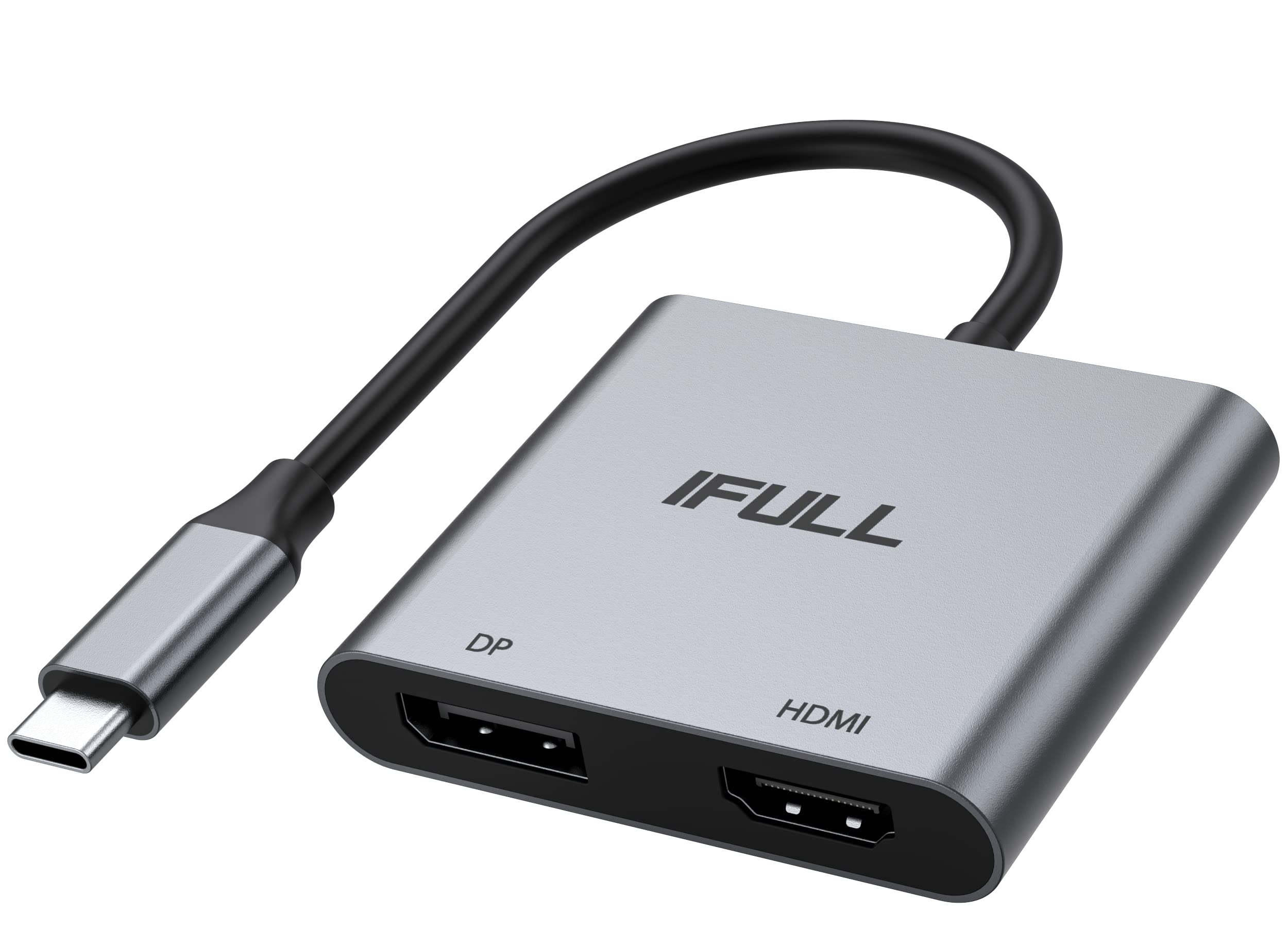 Dual Monitor Adapter for Dell HP Surface Lenovo Laptops - Thunderbolt 3/USB C to HDMI DisplayPort Hub - 4K @60Hz - Perfect for Home Office & Multi-Tasking Setup