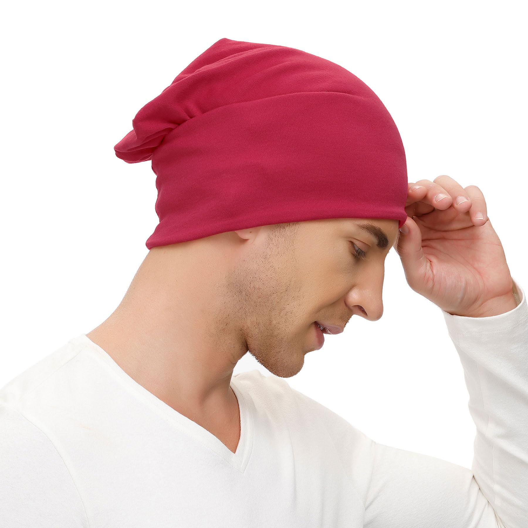 Zando Men's Cotton Slouchy Beanie - Lightweight Hip Hop Skull Cap for Running & Winter - Unisex Beanie Hat for Men & Women (Casual Wear, Outdoor Sports, Street Fashion)
