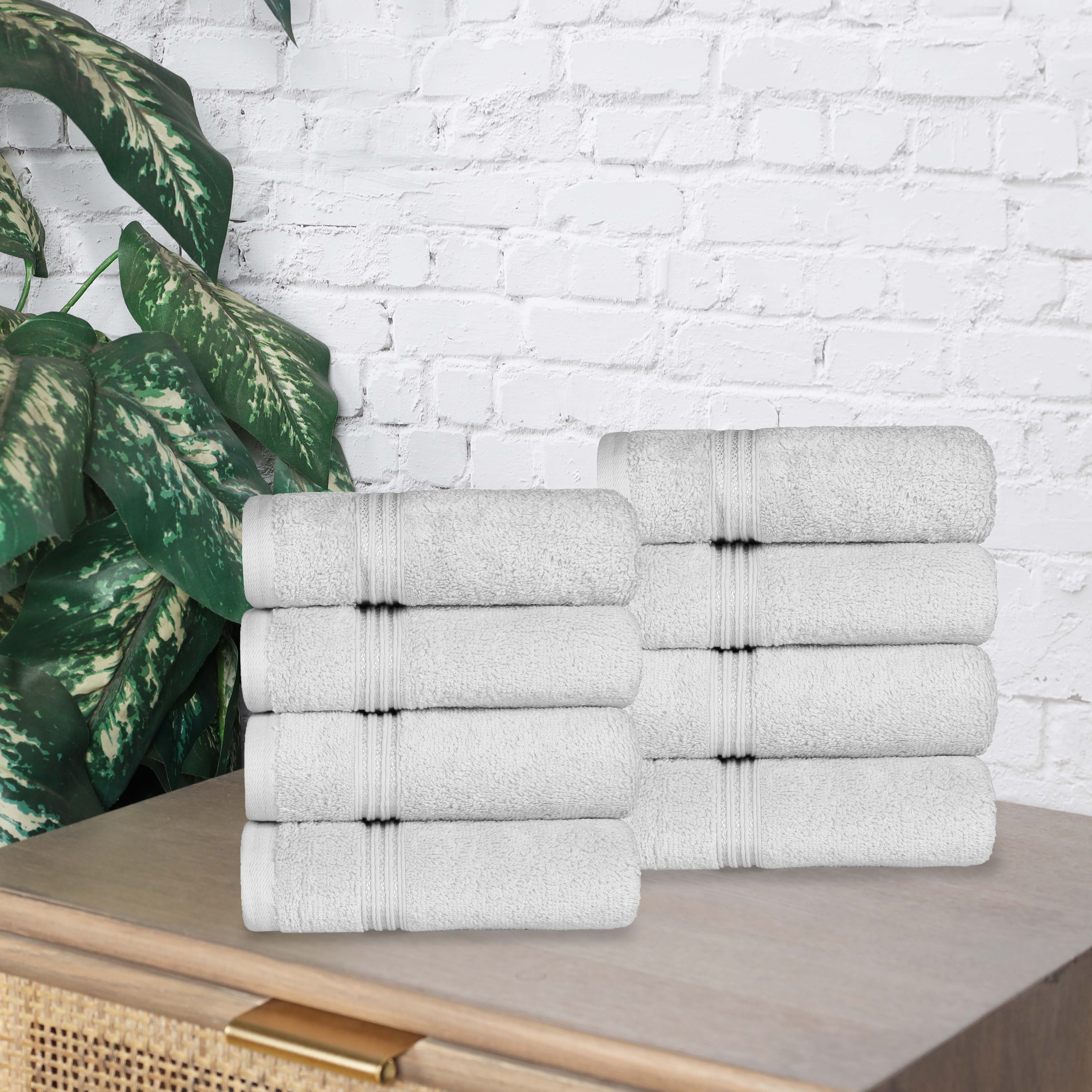 Premium Egyptian Cotton Hand Towels - Ultra Soft & Highly Absorbent Bath Towel Set of 8 for Bathroom, Spa & Guest Use