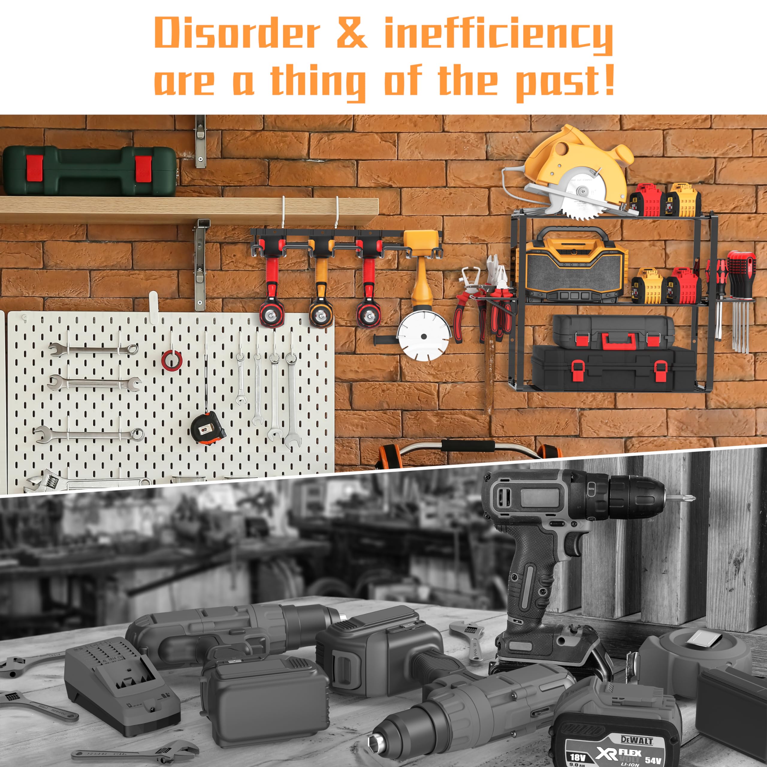 4-Layer Heavy Duty Metal Wall Mount Drill Holder - Power Tool Organizer for Garage & Workshop - Efficient Tool Storage Rack for Men, DIY Enthusiasts & Fathers - Perfect for Christmas Gifts & Home Organization