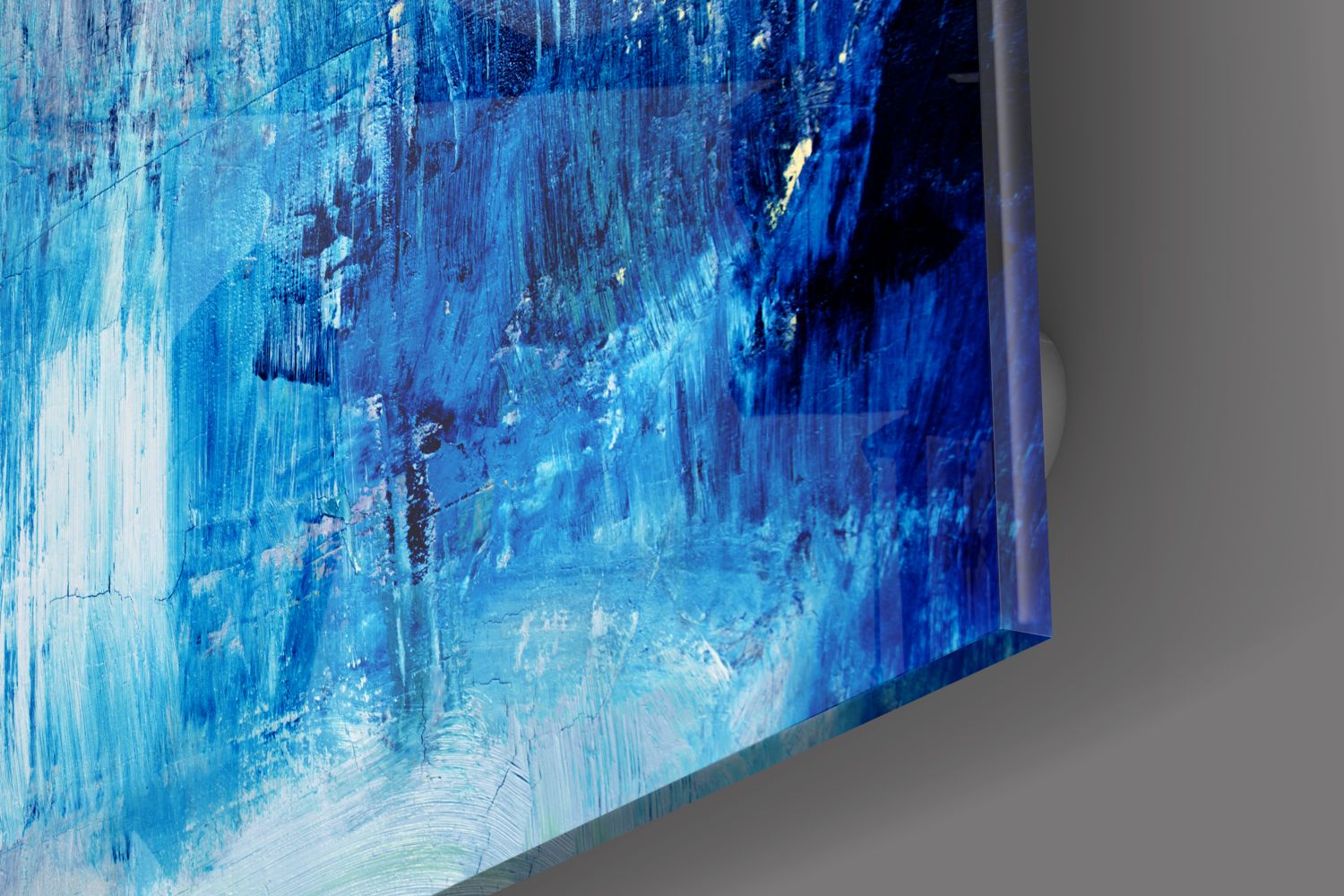 Abstract Blue Wall Art Canvas Painting - Modern Home Decor for Living Room, Bedroom & Office - Handmade Contemporary Artwork