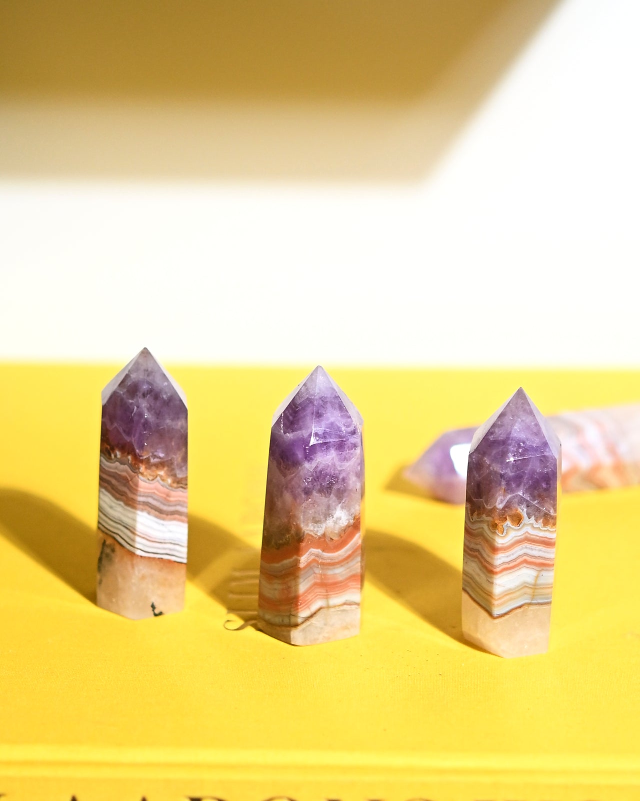 Natural Crazy Lace Agate Amethyst Crystal Tower - Healing Stone for Meditation, Yoga & Home Decor | Spiritual Energy Generator for Office Desk & Sacred Space