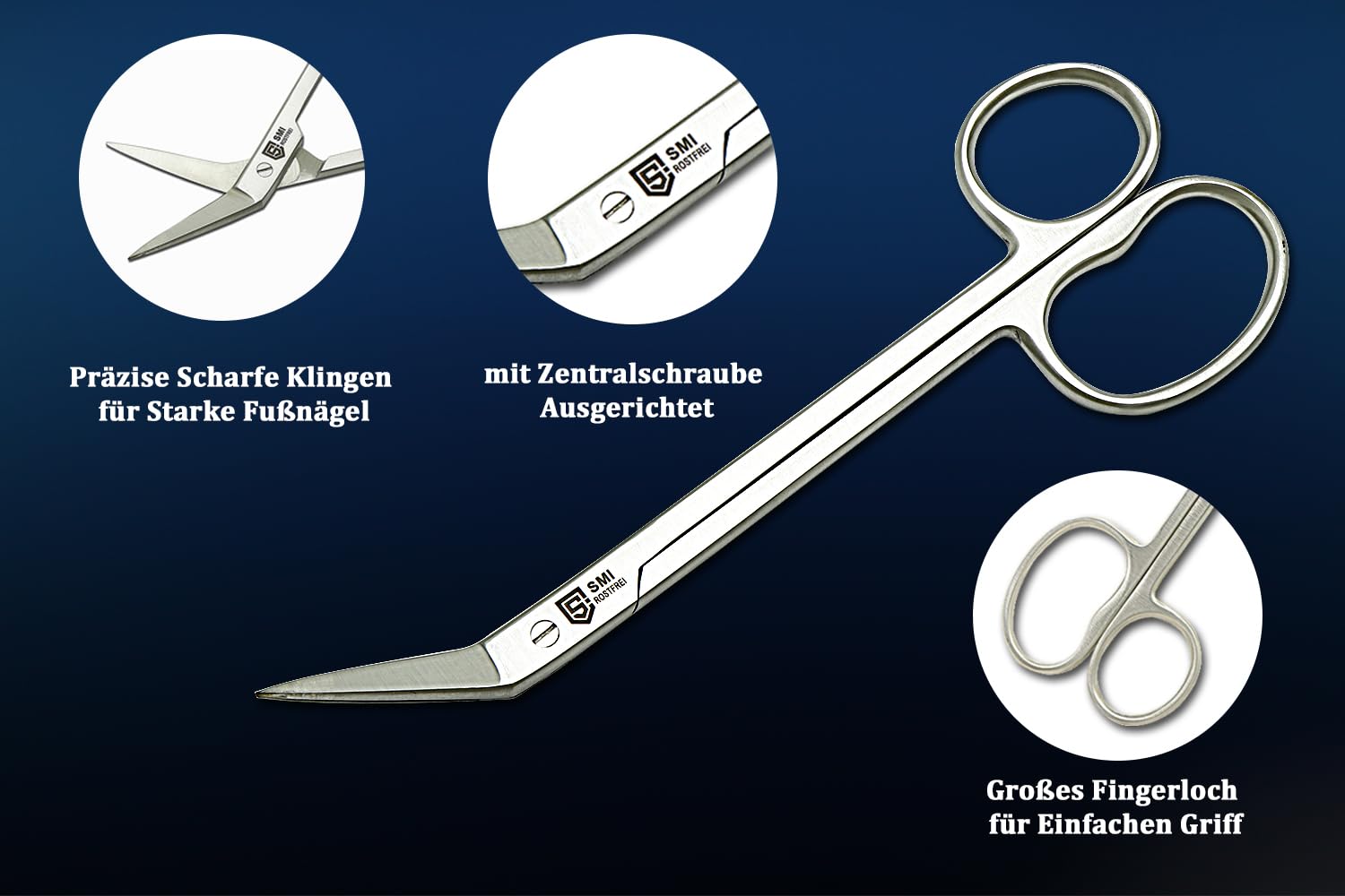16cm Long Handle Toenail Scissors for Seniors & Disabled - Professional Stainless Steel Nail Clippers for Thick & Ingrown Nails - Podiatrist Recommended Nail Cutters (Large Size) - Perfect for Elderly Foot Care & Diabetic Nail Trimming
