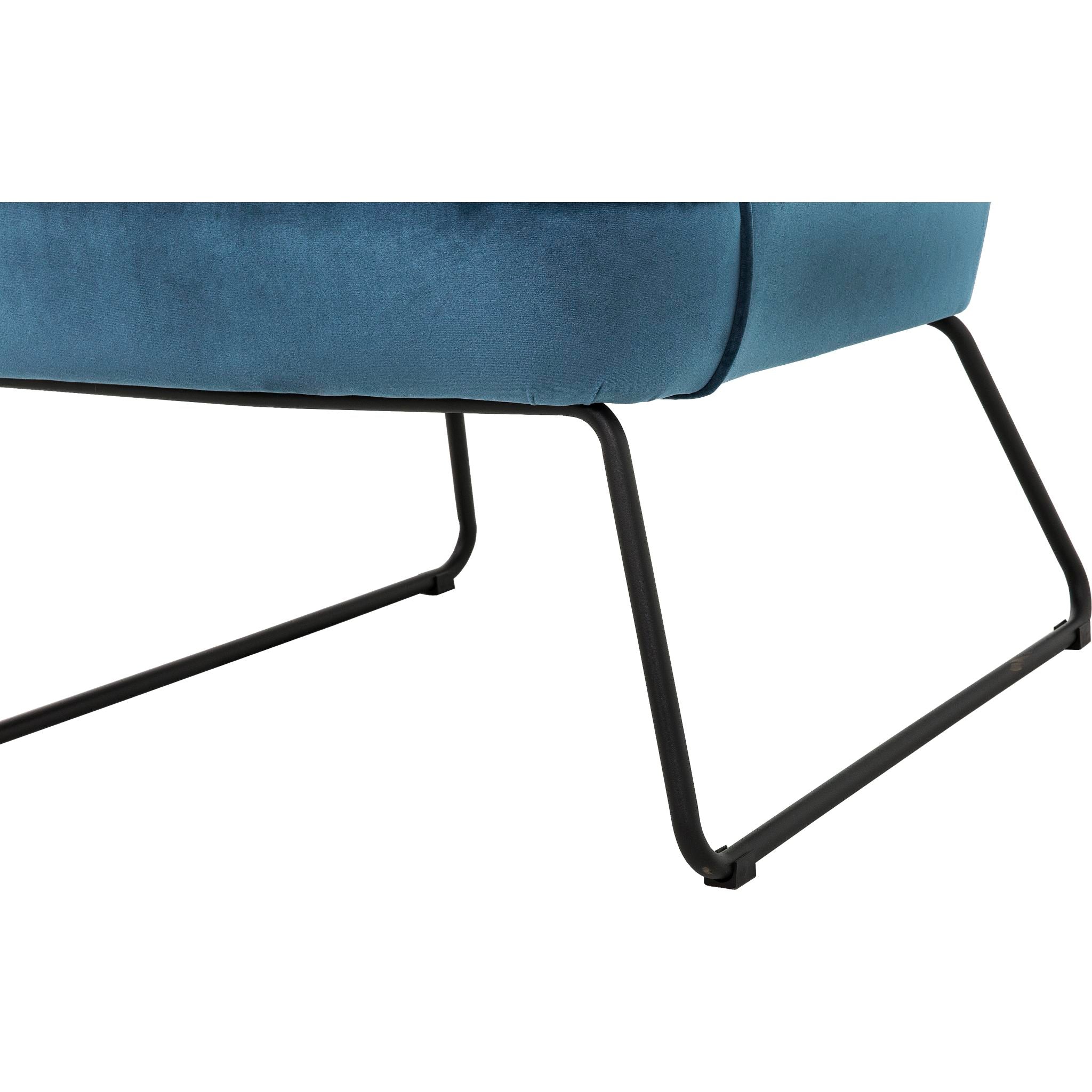 Alea Accent Chair - Navy Blue Velvet Upholstered Lounge Chair for Living Room, Bedroom & Office - Modern Comfortable Reading Chair with Sturdy Metal Legs