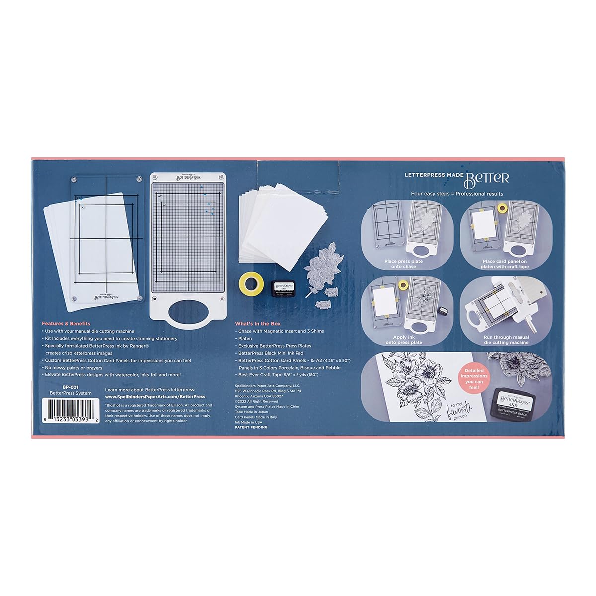 Spellbinders BetterPress Letterpress Machine BP-001 - Premium Card Making & Paper Crafting Tool for DIY Greeting Cards, Invitations, Scrapbooking (AMZ-028)