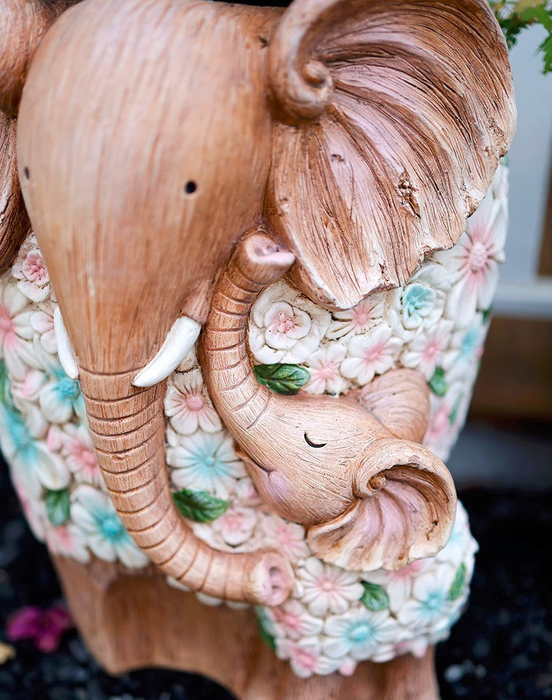 Stylish Elephant Flower Pot - Modern Garden Planter, Unique Animal Statue for Outdoor Decor, Resin Garden Sculpture - Perfect for Patio, Villa & Backyard Gardening Decorations