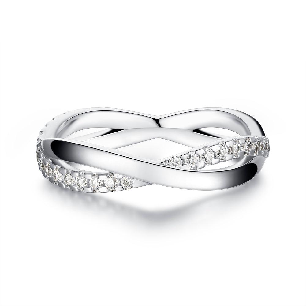 Exquisite Satin Finish Emerald Cut & Infinity Moissanite Wedding Band Set for Couples - Perfect for Anniversaries, Engagements and Romantic Gift Occasions