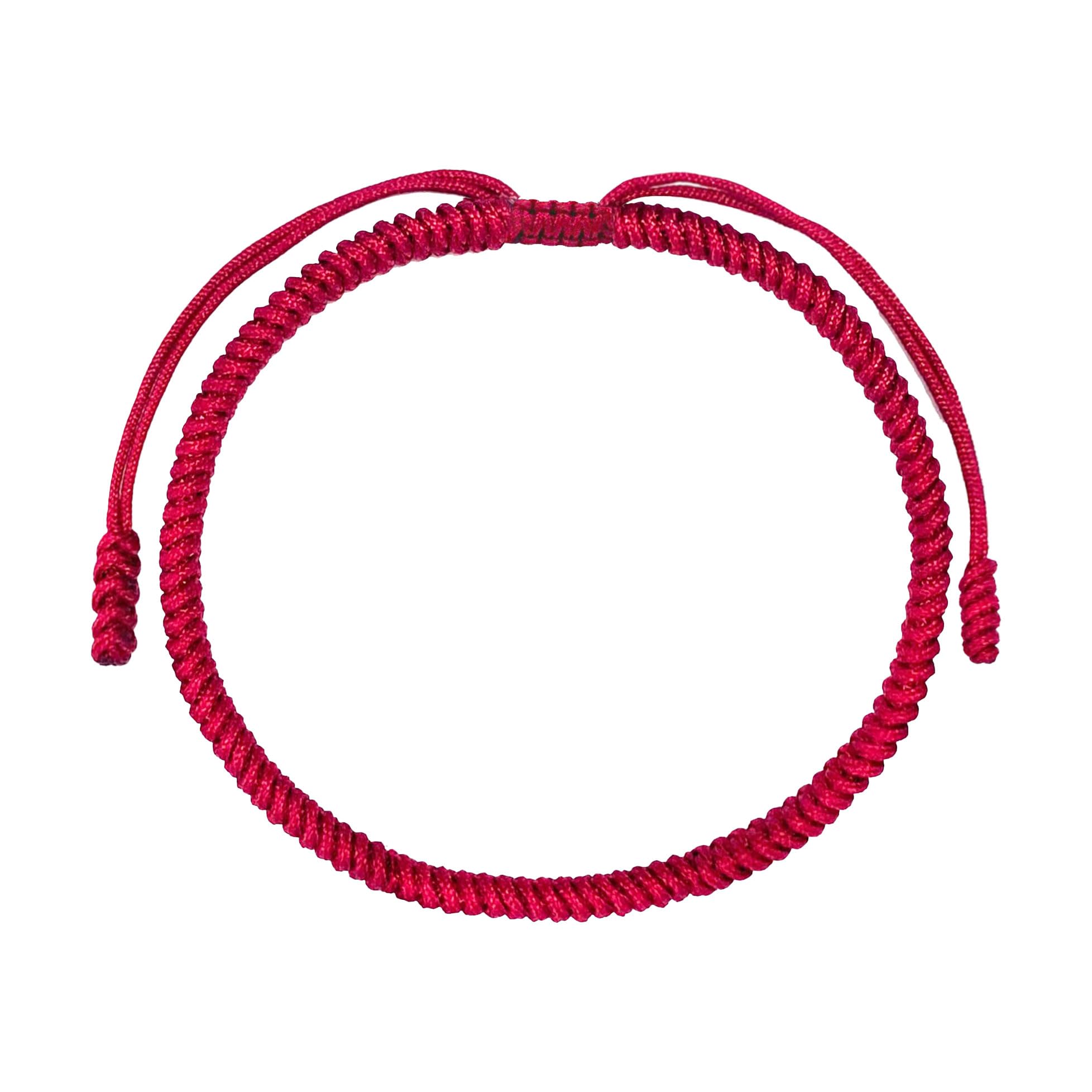 LAMIBEE Dark Red Braided Rope Bracelet - Lucky Protection Surfer Wrist Wrap for Men & Women | Handmade String Bracelet for Surfing, Yoga, Travel & Spiritual Gifts