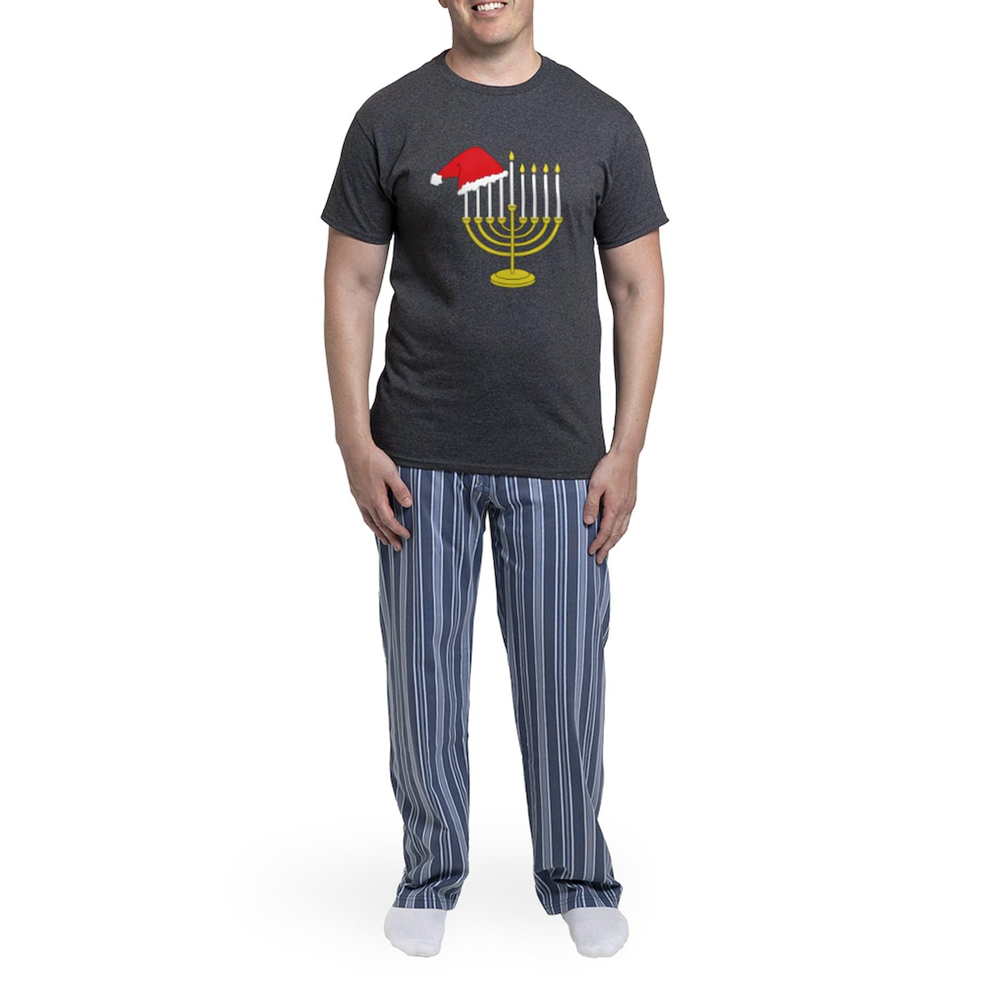 Hanukkah & Christmas Men's Charcoal Pajama Set - Funny Holiday Sleepwear for Men | Perfect for Family Gatherings & Cozy Winter Nights