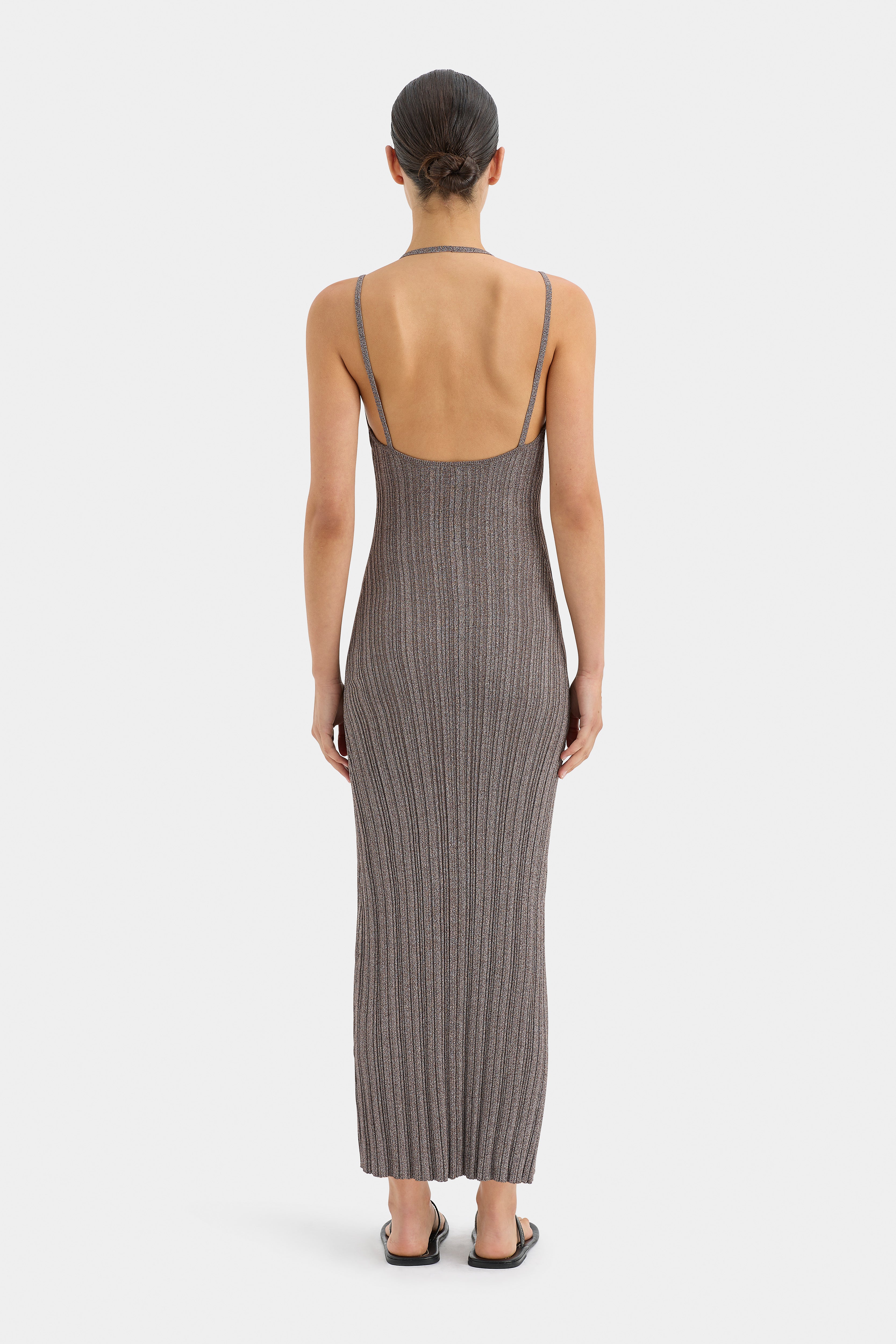 Elegant Impasto Ribbed Halter Maxi Dress for Women - Summer Beach Party, Wedding Guest & Vacation Outfit