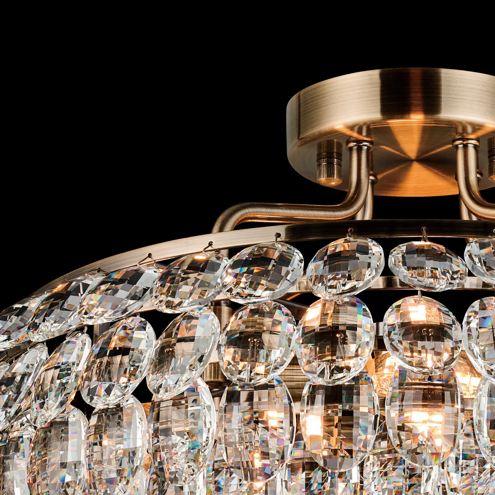 Consten Semi Flush Ring Ceiling Light Fixture with E14 Socket - Perfect for Bedroom, Hallway & Small Space Lighting