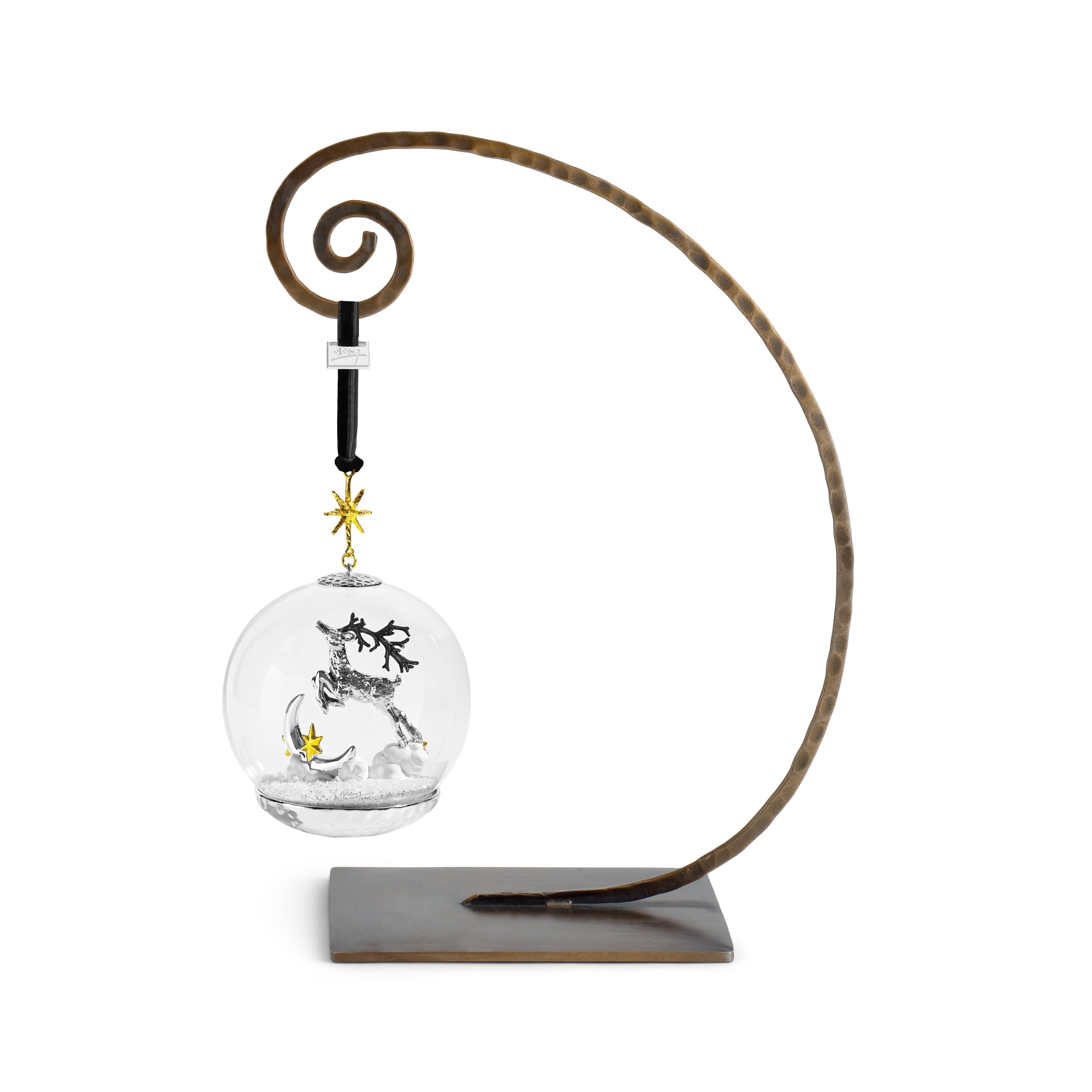 Reindeer Snow Globe Christmas Ornament - Festive Holiday Decoration for Tree, Home & Office Decor