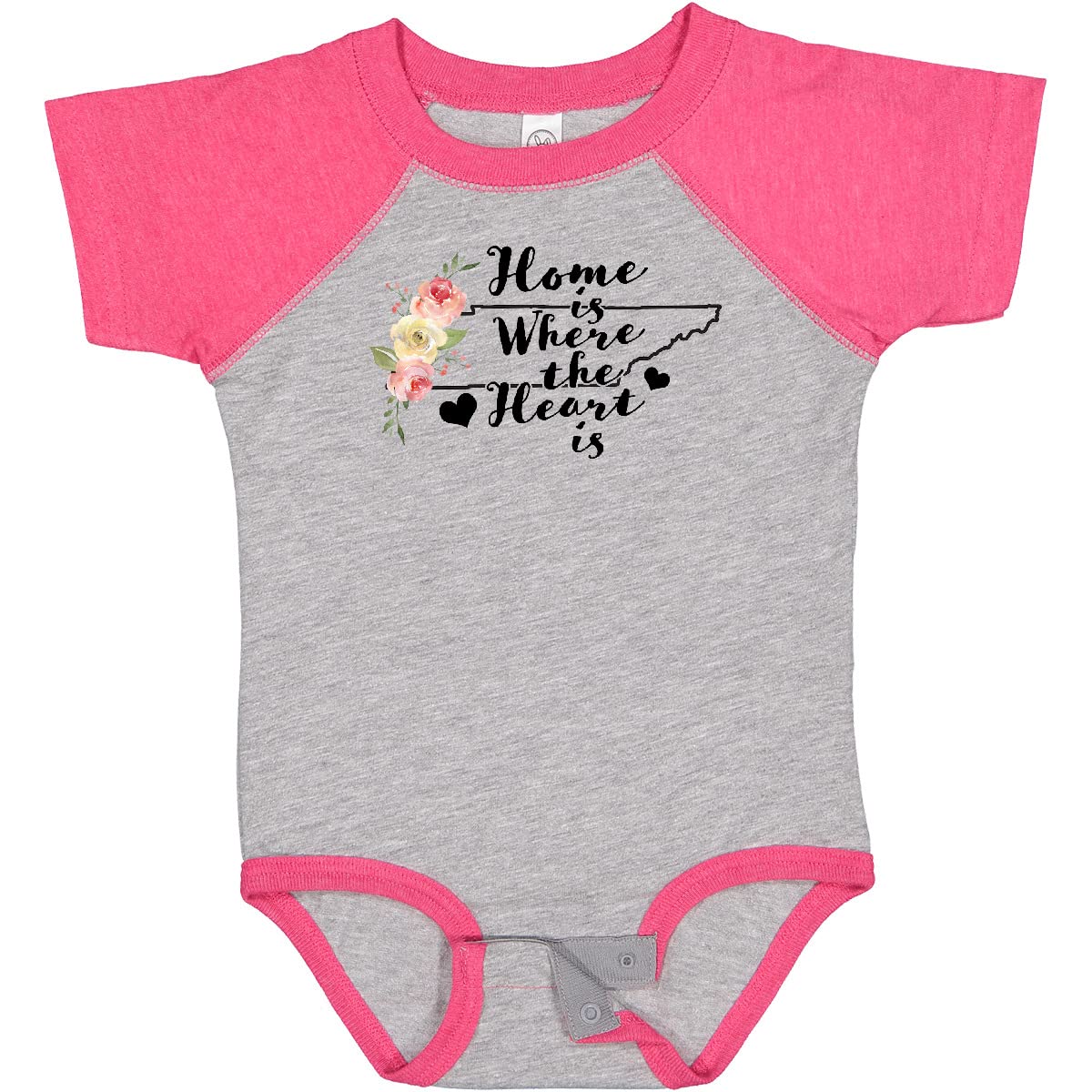 Inktastic Tennessee Home is Where The Heart is Watercolor Baby Bodysuit - Soft Cotton Onesie for Newborns, Infants & Toddlers - Perfect for Family Photos, Holidays & Everyday Wear