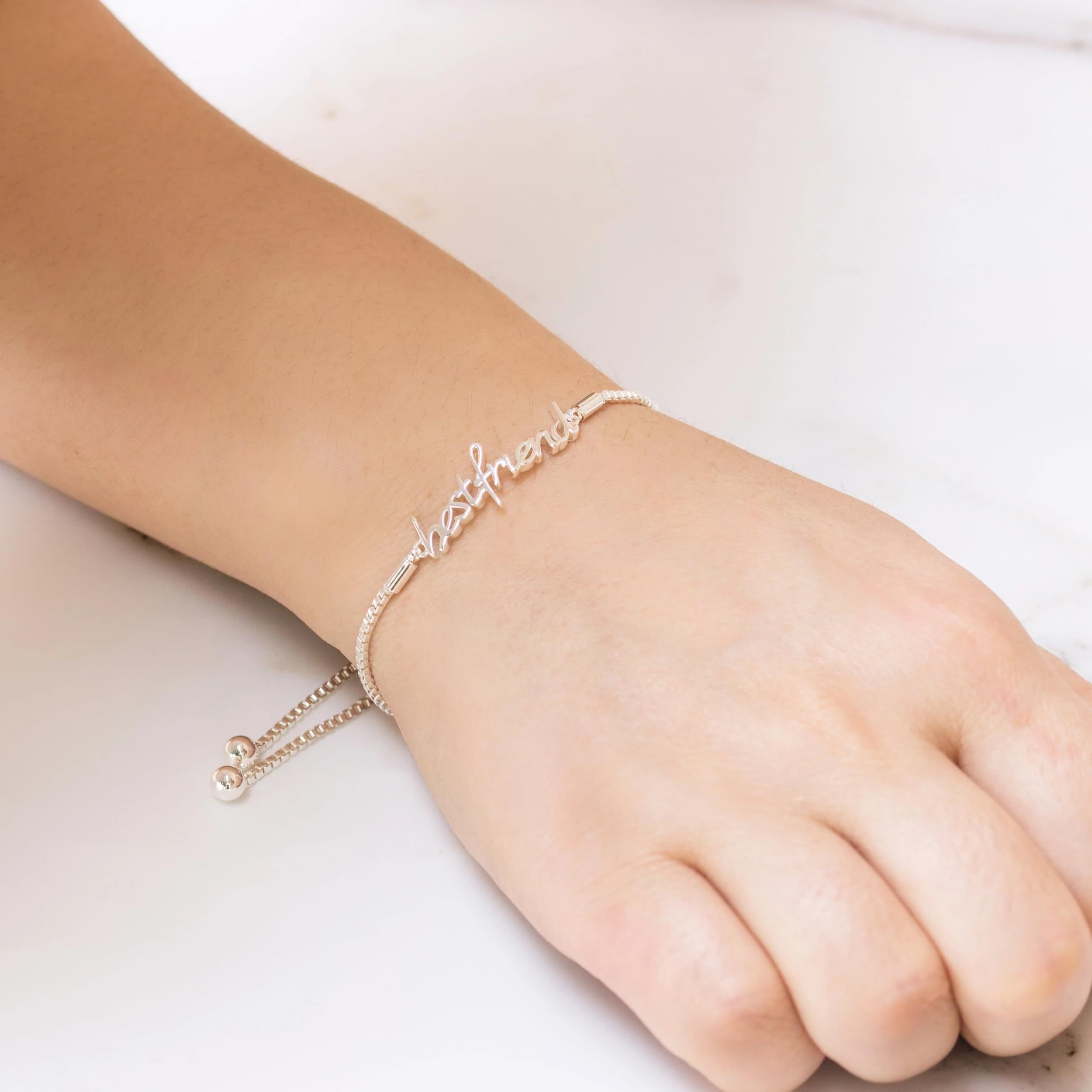 Philip Jones Silver Plated Zircondia Bracelet - Best Friend Gift for Women