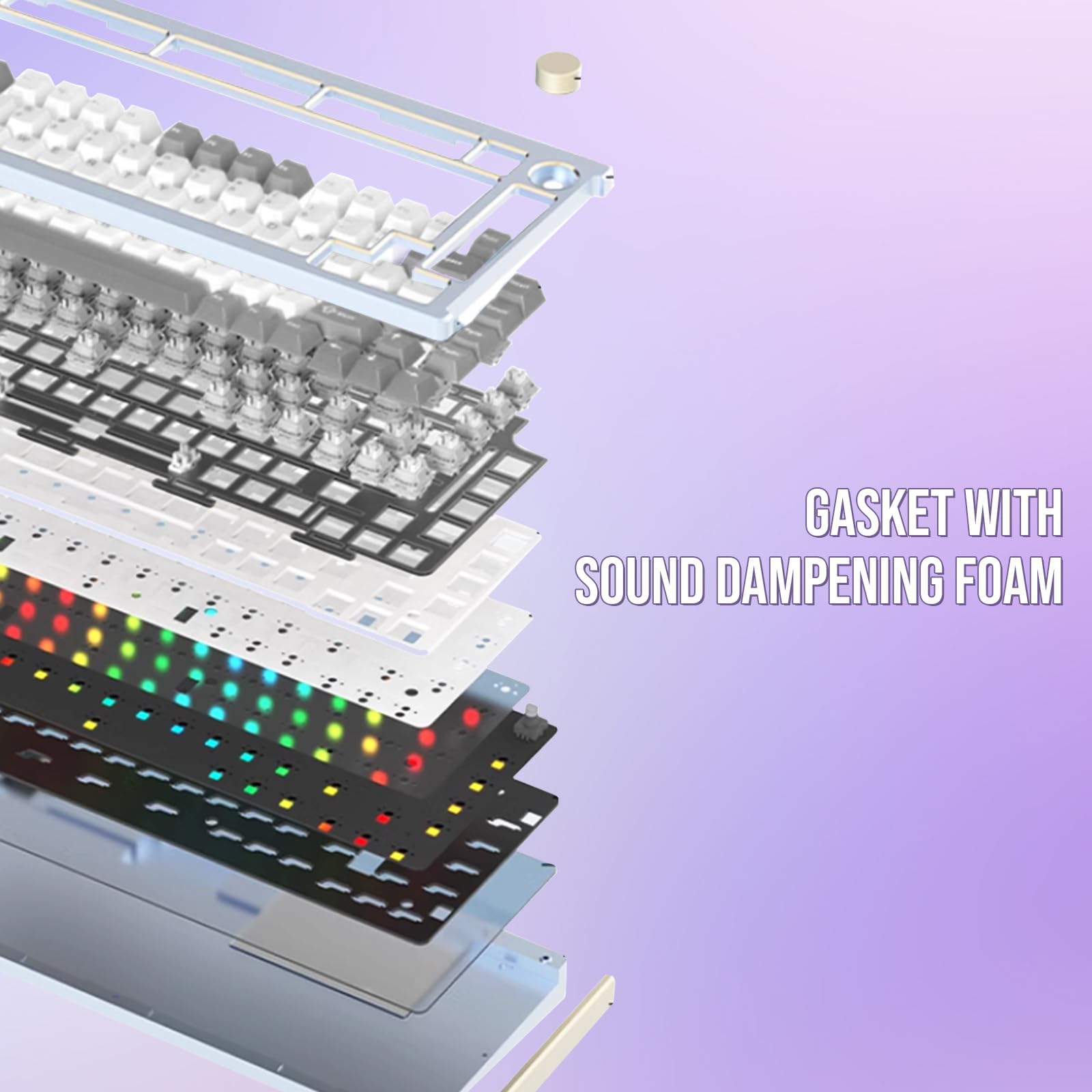 EPOMAKER Tide75 QMK/VIA Wireless Gaming Mechanical Keyboard - 75% Compact Aluminum Body, Hot-Swappable Lemon Switches, Bluetooth/2.4Ghz/USB-C Connectivity, Programmable FR4 Plate for Windows/Mac (Purple) - Perfect for Esports, Office Typing & Content Creation