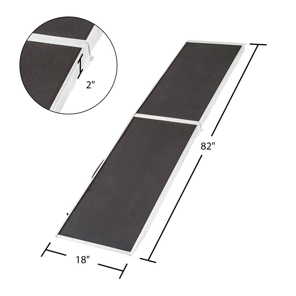 Rage Powersports DR-07XW 82-Inch Lightweight Extra Wide Folding Aluminum Pet Ramp for Dogs & Cats - Black | Portable Vehicle Access Ramp for SUVs, Trucks & Vans
