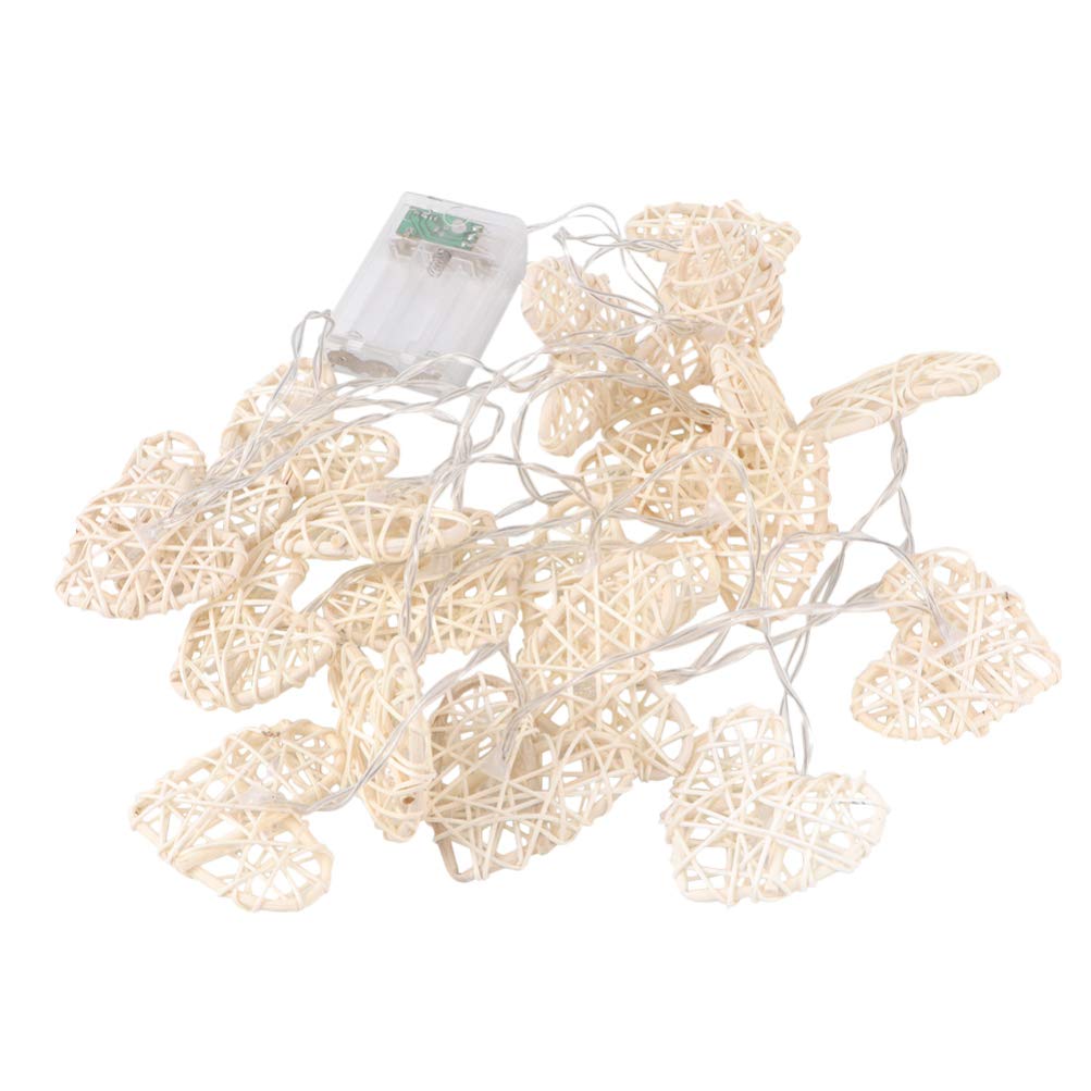 KESYOO LED Fairy Lights - Romantic Heart-Shaped String Lights for Valentine's Day, Wedding, Party & Home Decor | Battery Operated Hanging Garland with Wooden Chandelier | Perfect for Bedroom, Garden & Festival Lighting