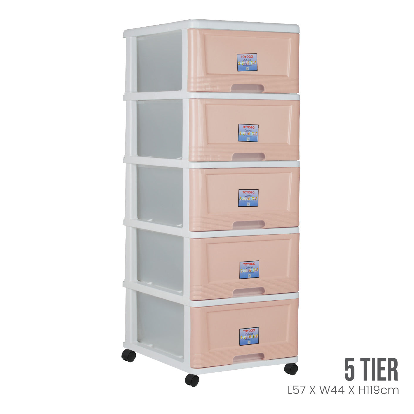 WHITE FRAME PEACH DRAWER (904-5WF-PCH)