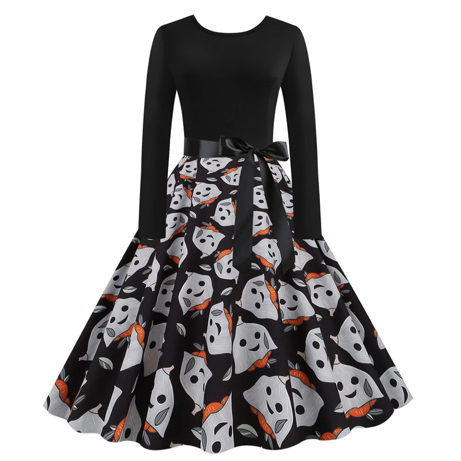 Hippie Tshirt Dress for Women - Long Sleeve Crewneck A-Line Fit for Prom & Casual Wear