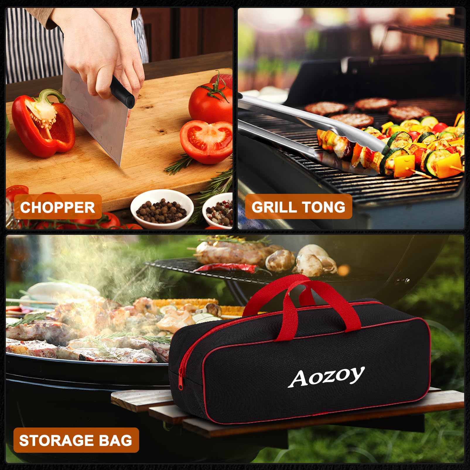36PCS Flat Top Grill Accessories Kit - Stainless Steel Spatula, Burger Press, Scraper & Tongs Set with Carry Bag for Blackstone, Camp Chef Griddles - Perfect for Outdoor BBQ, Camping & Backyard Cooking