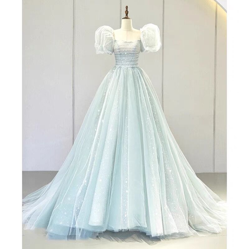 Elegant A-Line Tulle Long Prom Dress for Birthday Party - J3075 | Perfect for Prom Night, Homecoming, Quinceañera & Formal Events