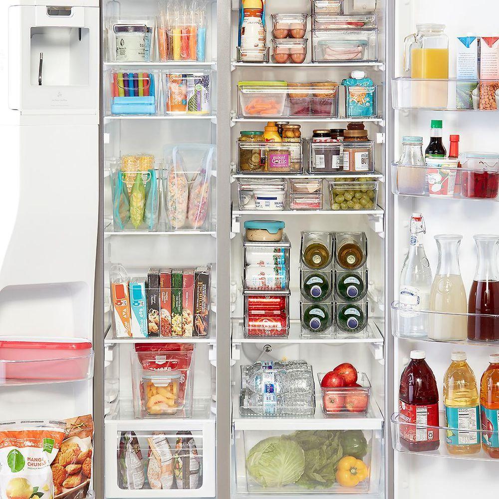 iDesign Linus Fridge Binz Deep Tray - Clear Plastic Refrigerator Organizer for Fruits, Vegetables & Snacks - Perfect for Kitchen Storage & Food Organization