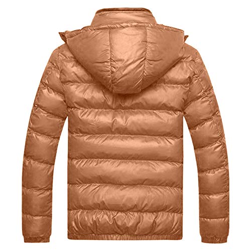 UTPO Lightweight Men's Winter Jacket - Padded Warm Coat with Removable Hood, Cotton Insulated Outerwear for Cold Weather | Perfect for Outdoor Activities, Hiking, and Daily Wear