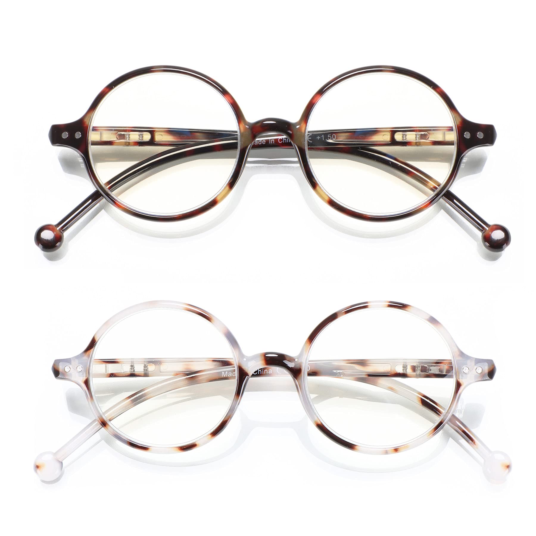 Blue Light Blocking Reading Glasses for Women & Men - Ultra Lightweight Round Readers - Unisex Circular Cheaters Glasses for Office, Computer & Screen Use