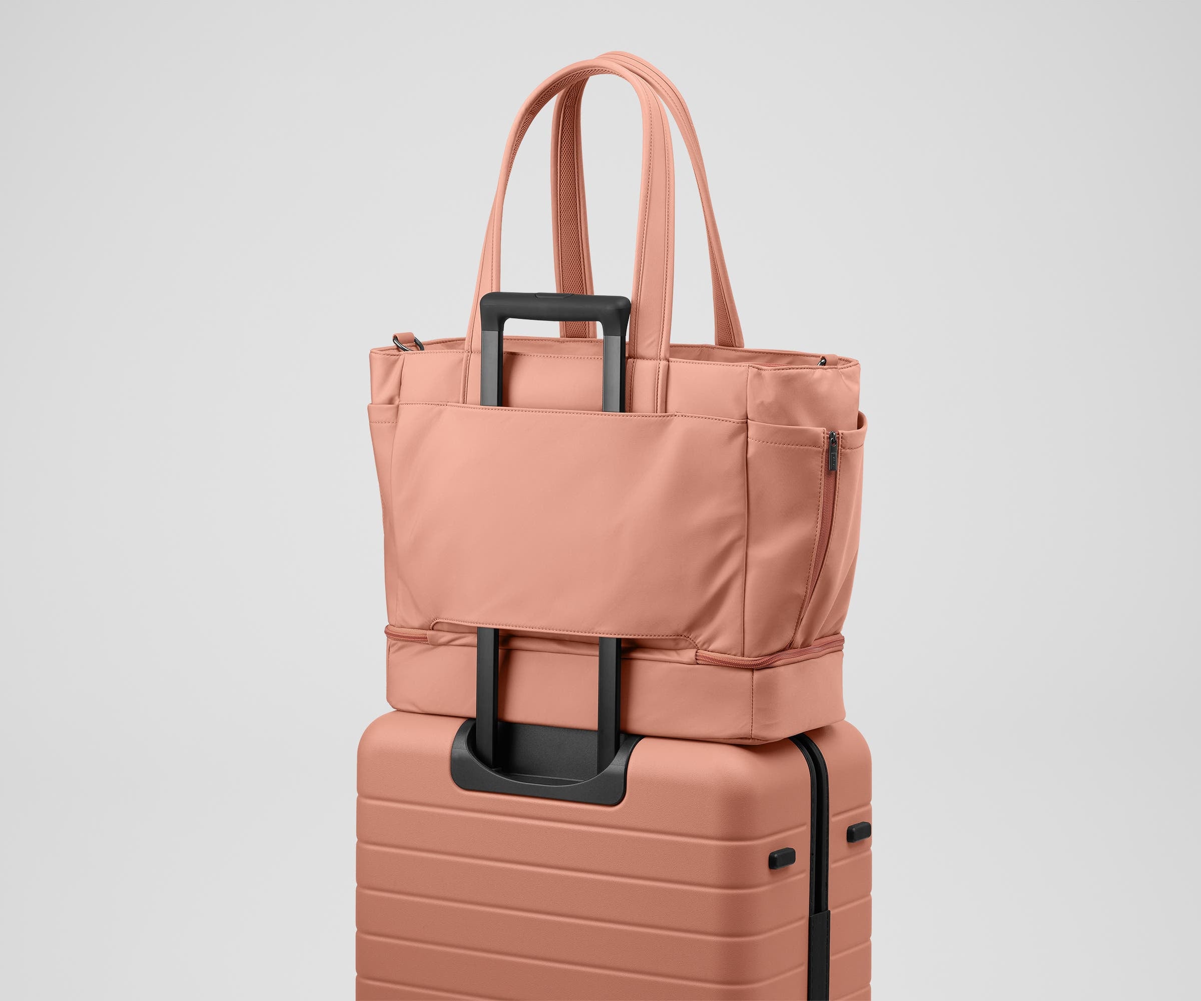 Clay Pink Double Diaper Tote Bag - Large Waterproof Baby Essentials Organizer for Moms | Perfect for Daycare, Travel & On-the-Go Parenting
