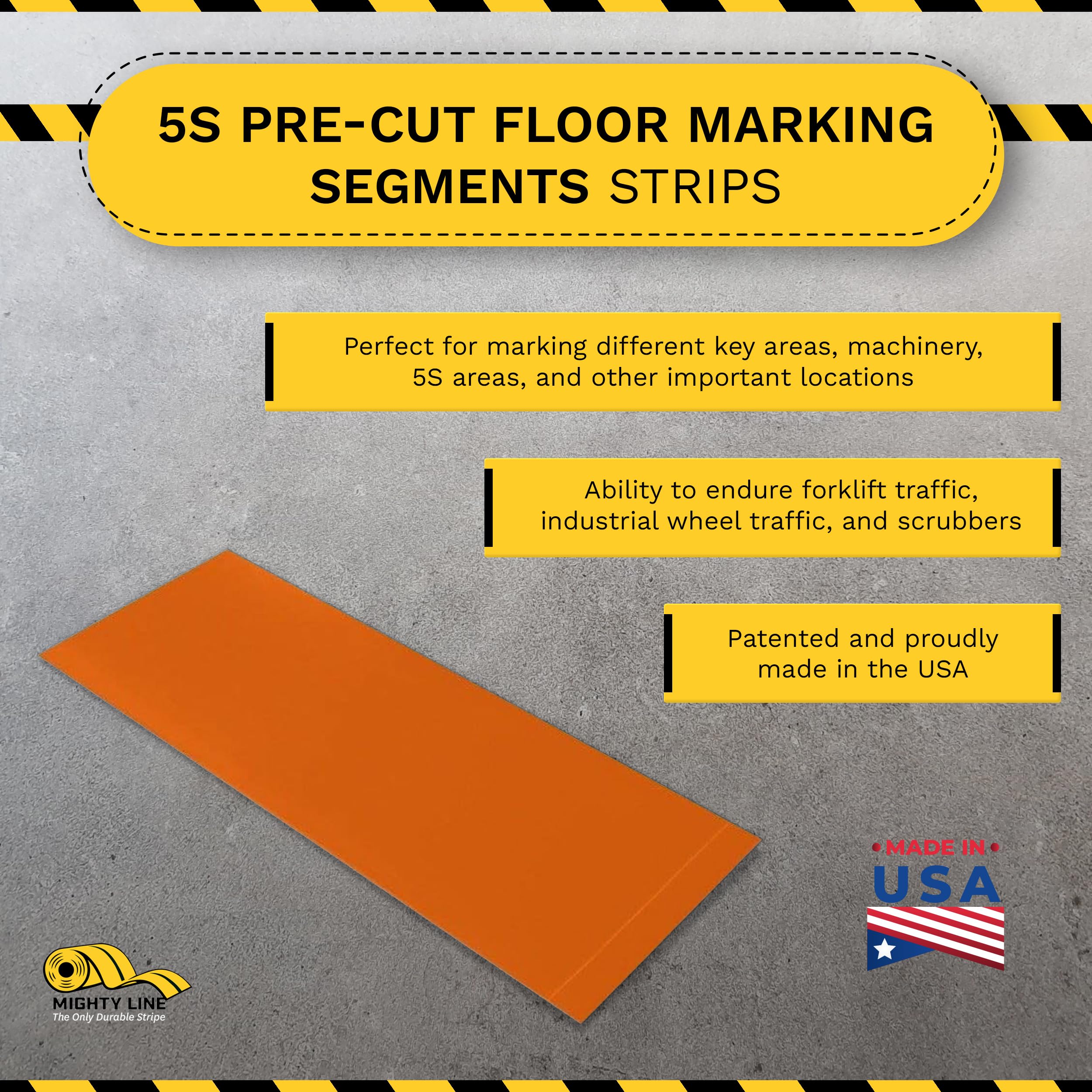 Mighty Line Heavy-Duty Peel & Stick Floor Marking Tape - 6