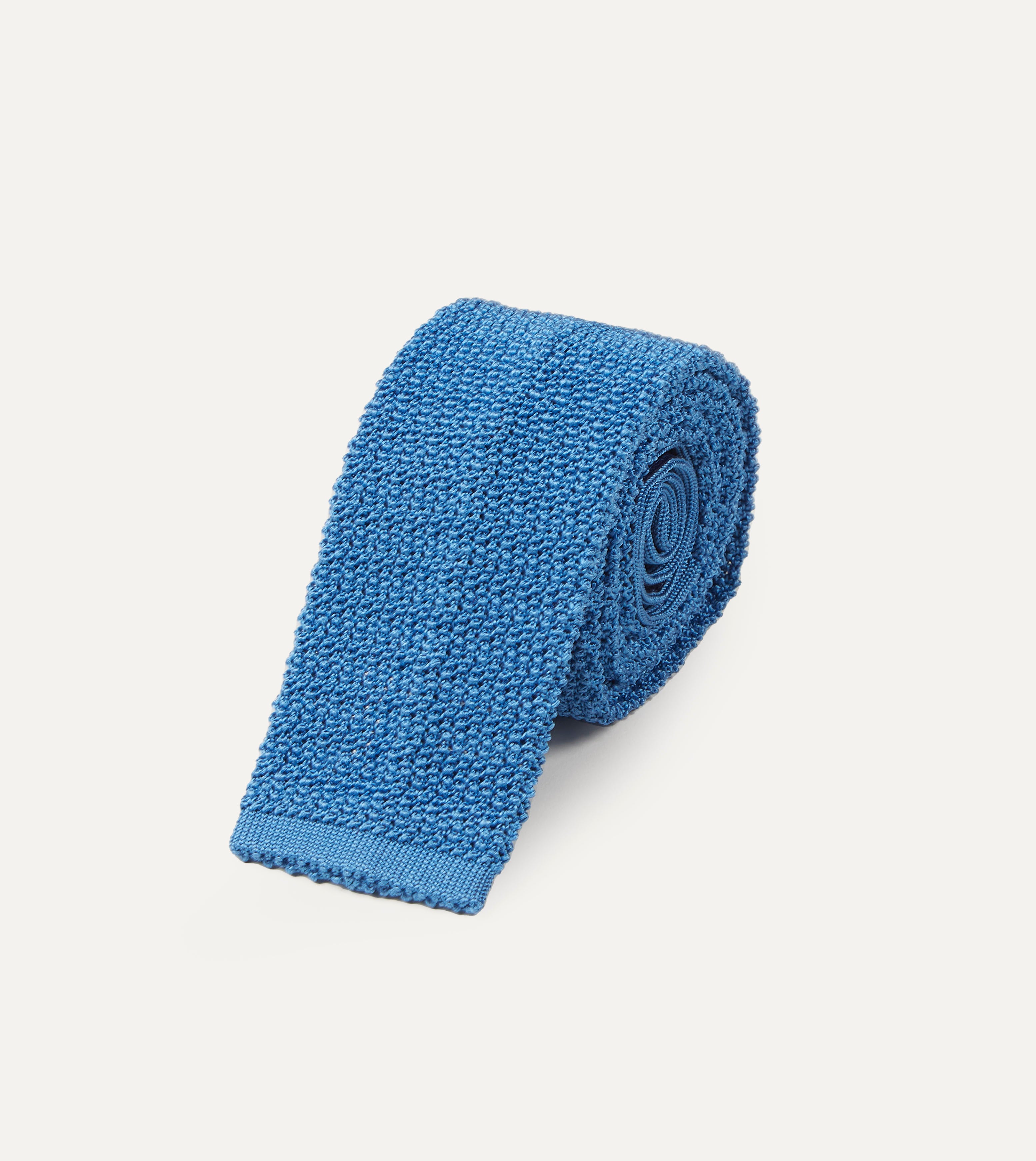 Light Blue Knitted Silk Tie for Men - Solid Color Elegant Necktie for Business, Weddings & Formal Occasions