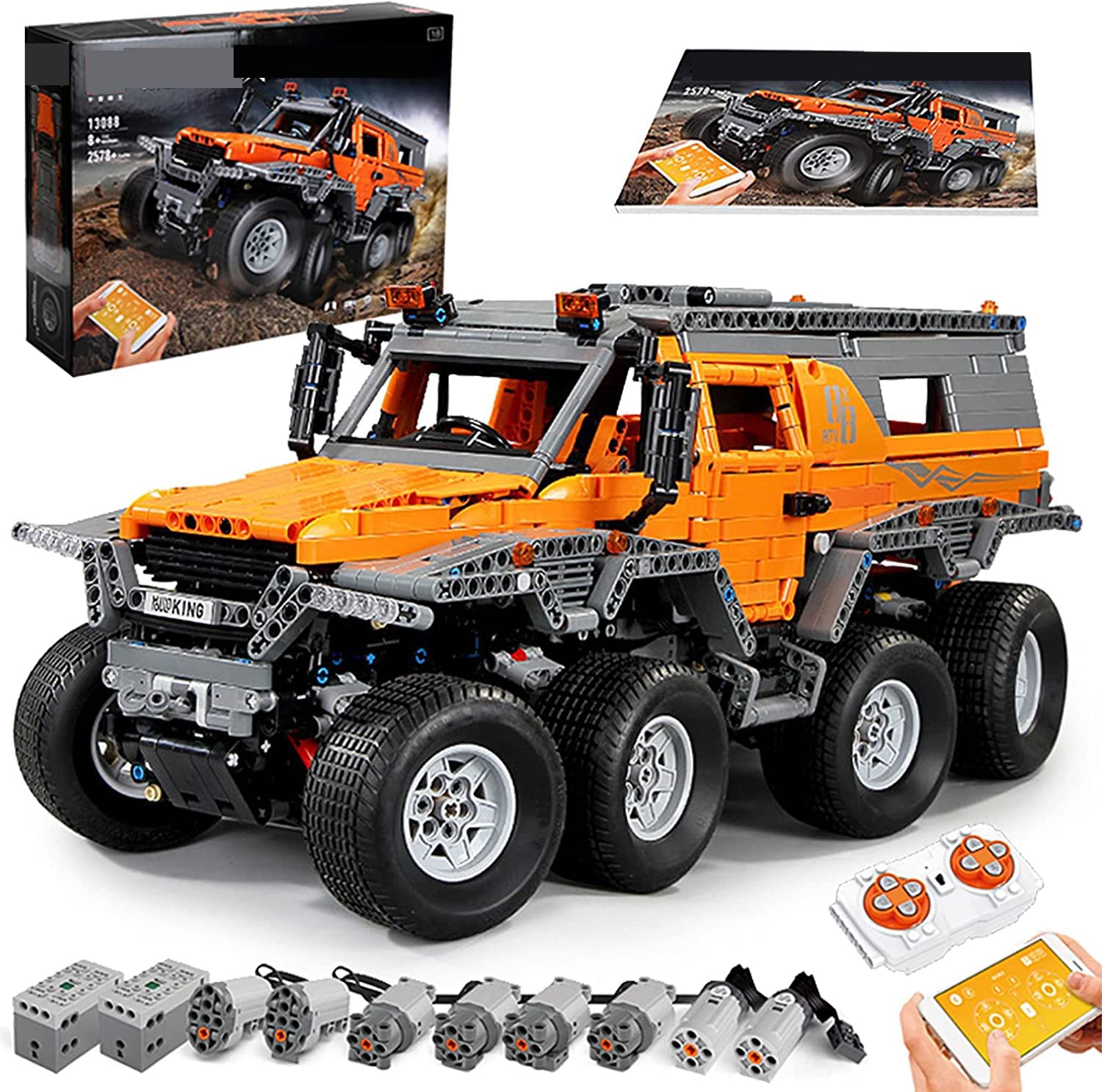 2578-Piece Offroad Building Set for Adults - 8x8 Technology Off-Road Truck with 8 Motors - Compatible with Lego - Perfect for STEM Learning, DIY Engineering Projects & Collector's Display