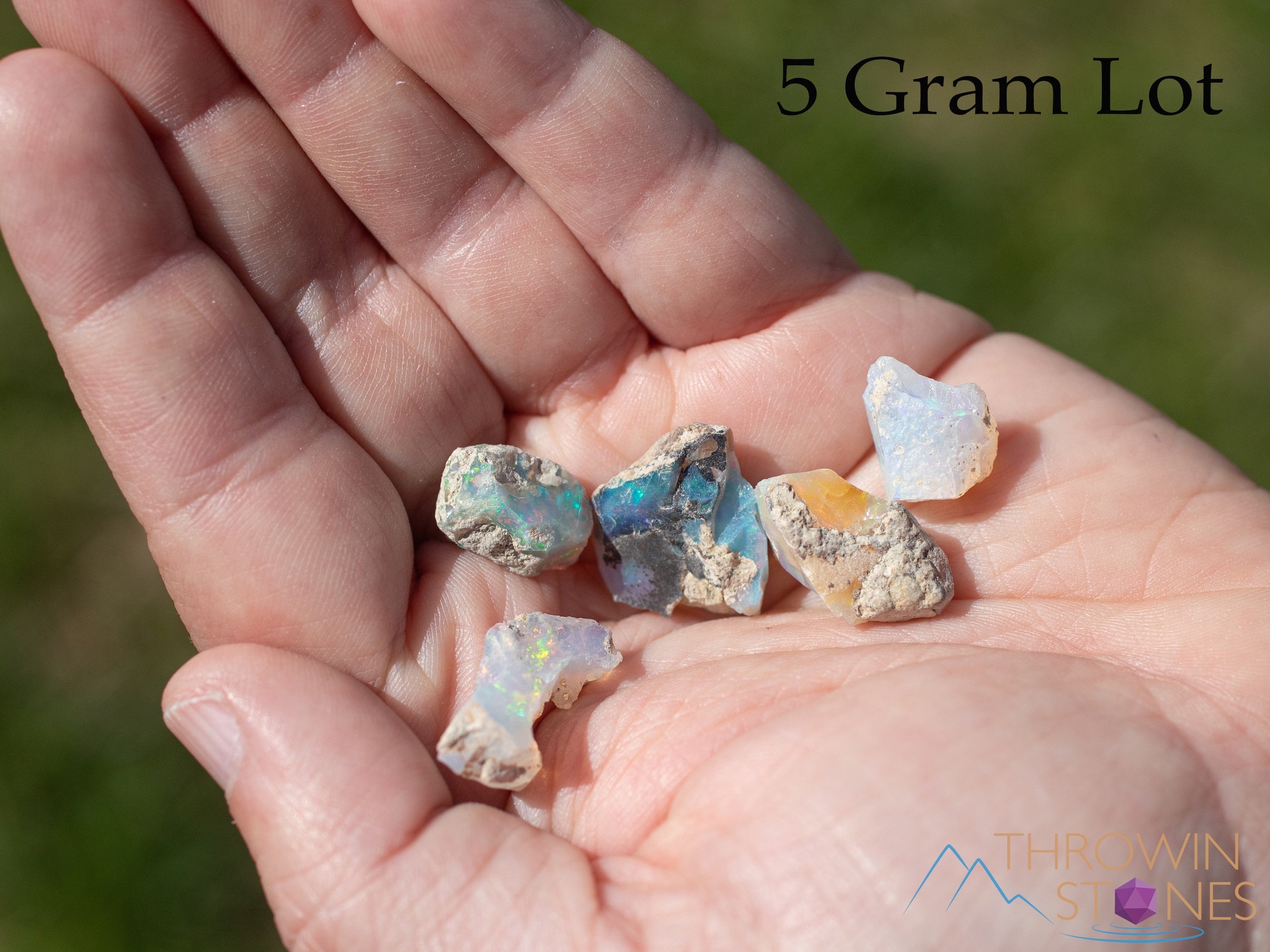 Natural Raw Opal Crystals - A Grade Small Bulk Rough Welo Opal Lot (E0088) for Jewelry Making, Crystal Healing & Mineral Collection