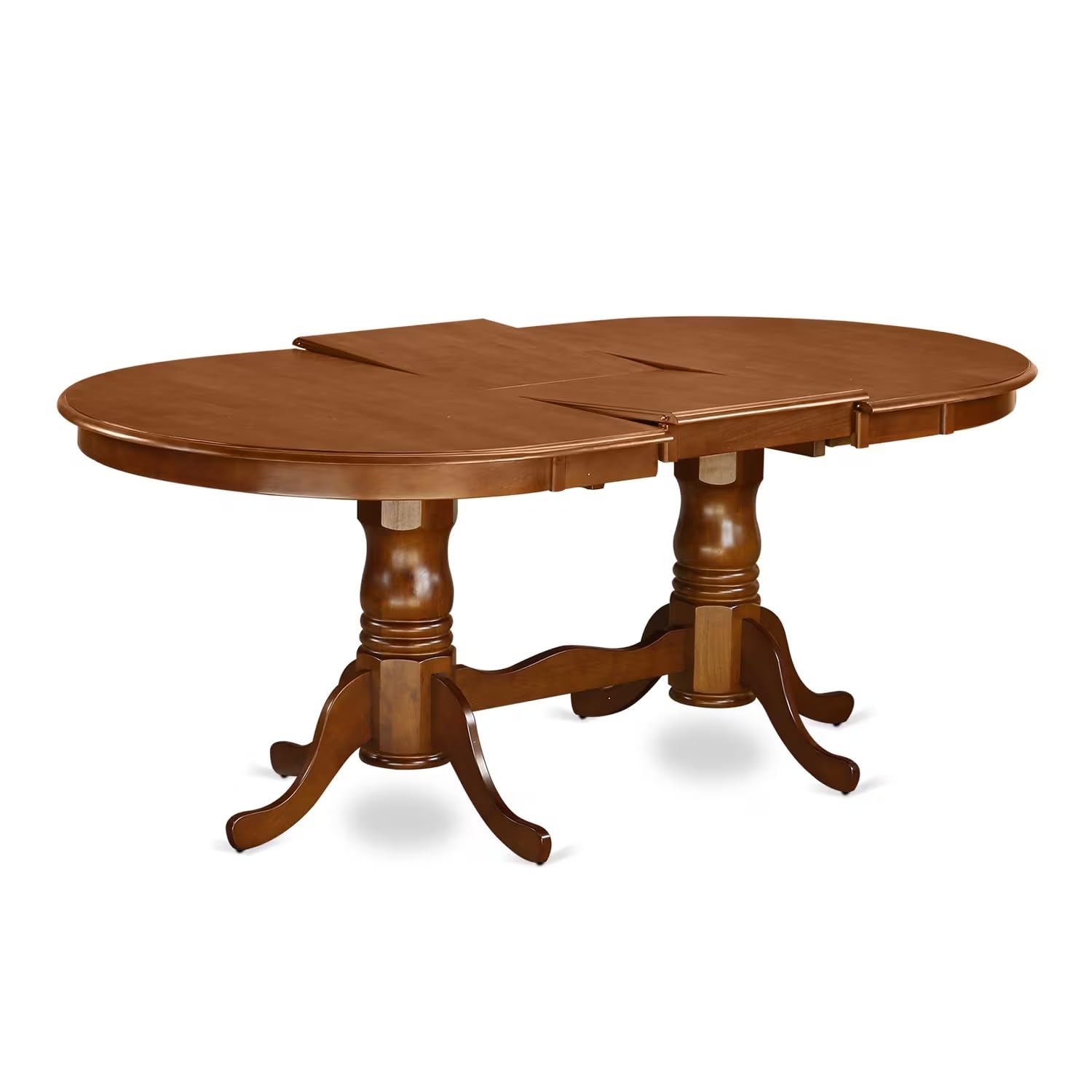 East West Furniture 5-Piece Dining Set - 42x78 Inch Oval Wooden Table with Butterfly Leaf & 4 Linen Fabric Chairs, Saddle Brown - Perfect for Small Spaces, Kitchen Dining Rooms & Family Gatherings