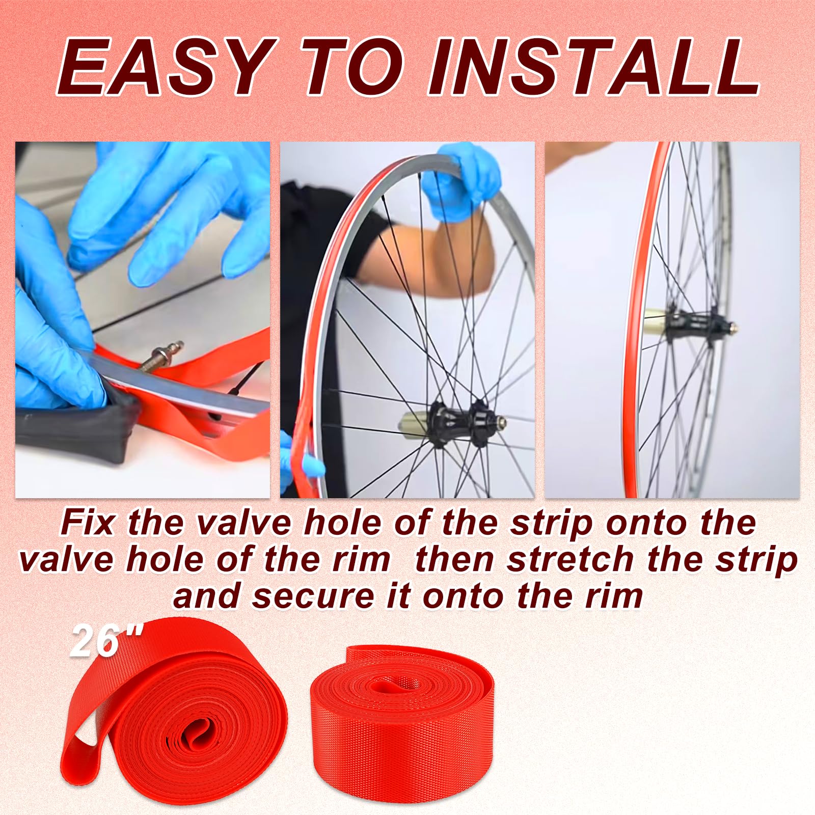 10 Pack Bicycle Rim Strips - Heavy Duty Rim Tape for 26 Inch Wheels - Durable Rim Protector for Road & Mountain Bikes - Perfect for Cycling, Commuting & Off-Road Adventures
